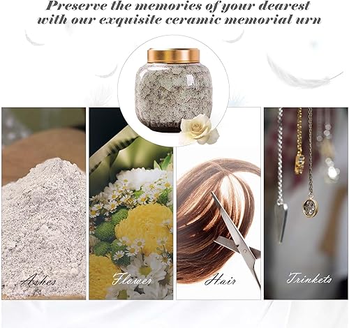 Miniatura 4 de Urna pequeña de recuerdo de cenizas  Tapa de rosca de metal para cenizas humanas  para uso en mascotas  Peso aproximado de 10 libras  para adultos y