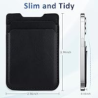 Vista 2 de Sticky Wallet, paquete de 2 fundas para tarjetas de crédito, adhesivo de cuero con doble bolsillo para iPhone, Android, Samsung - 2 negro, 1 blanco