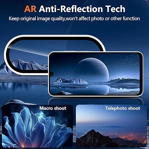 Vista 1240 de para Samsung Galaxy Z Flip 7 Protector de Lente de Cámara, Cubierta de Lente de Vidrio Templado con Anillo de Metal Individual, [Fuerte Adhesión] 1