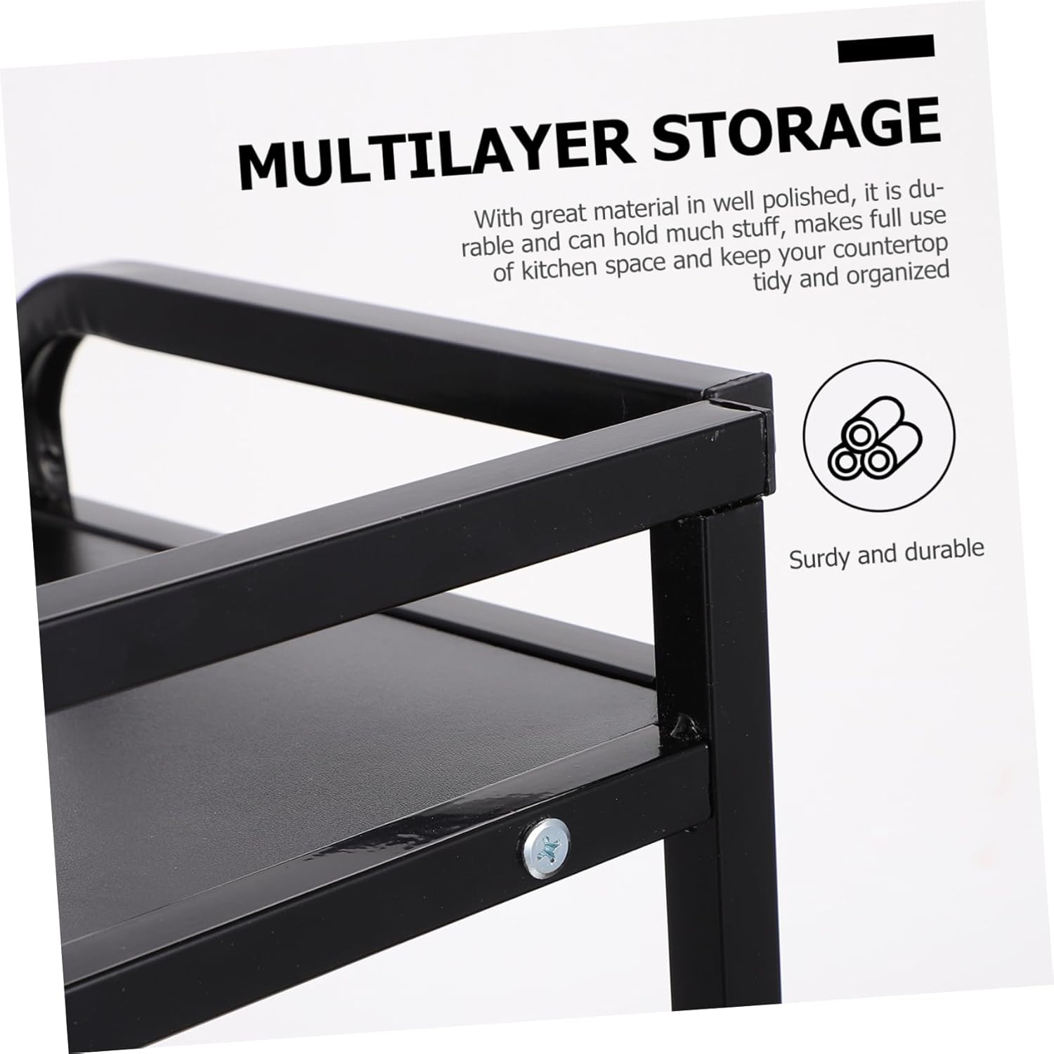 1Pc Corner Kitchen Rack Storage Shelf for Desktop and Stable Design Easy Installation for Home Decor for Organizing Kitchen Items