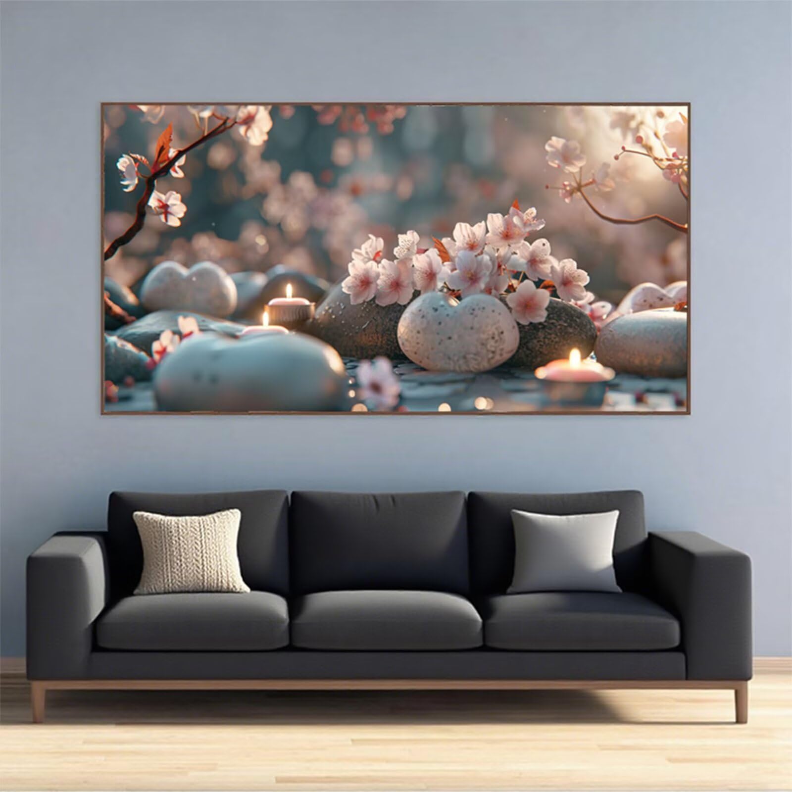 5D diamentowe malowanie kamień diamentowy dzieci DIY rysunek diamentowy kwiat malowanie diamentowe zestaw DIY dla dorosłych, 220 x 100 cm haft krzyżykowy diament płótno, dekoracja ścienna prezent X2