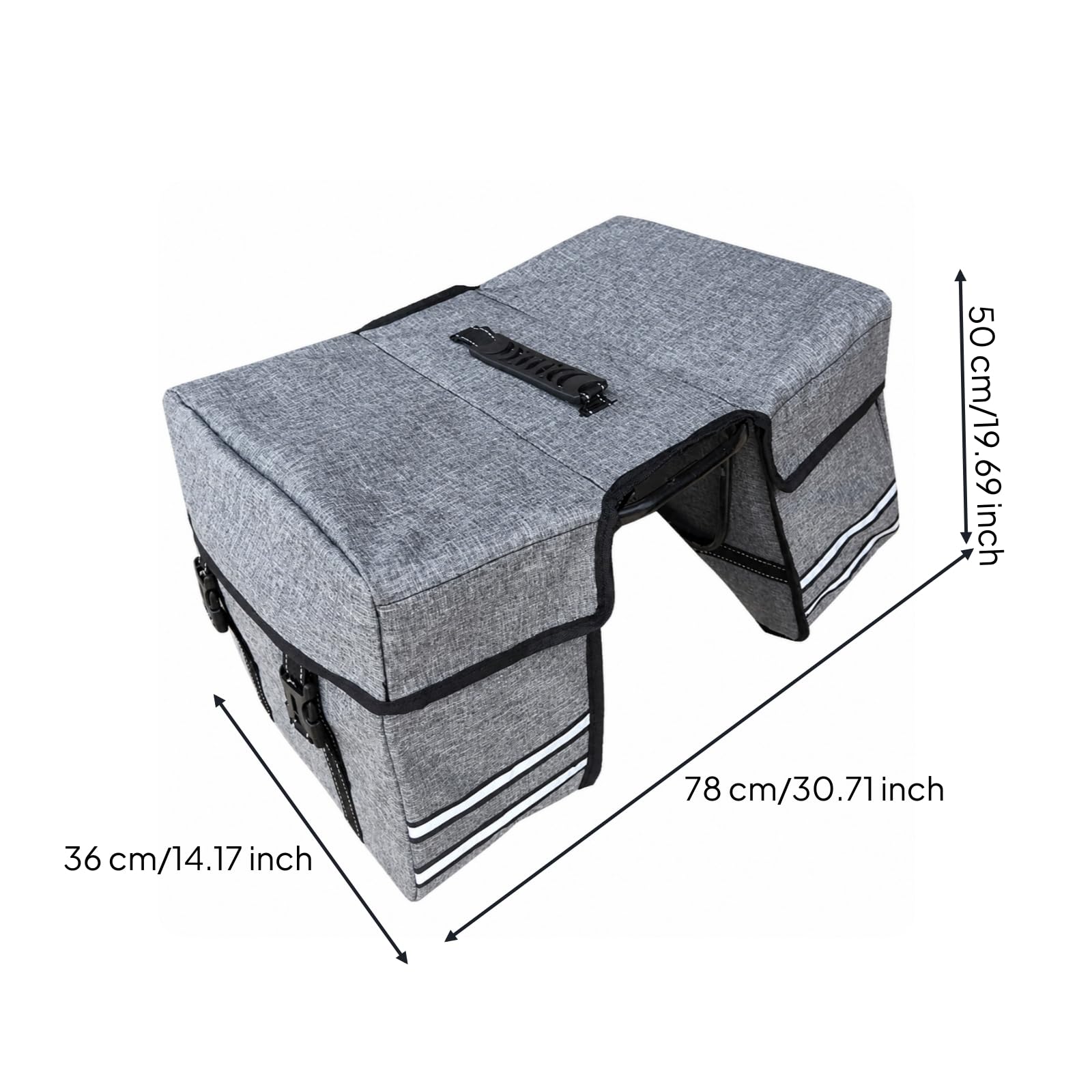 Ronyme Bolsa Portaequipajes para Ciclismo con Estructura Sólida y Asa Cómoda con Cierre Correa Ajustable Acuada para y Paseos por, Gris