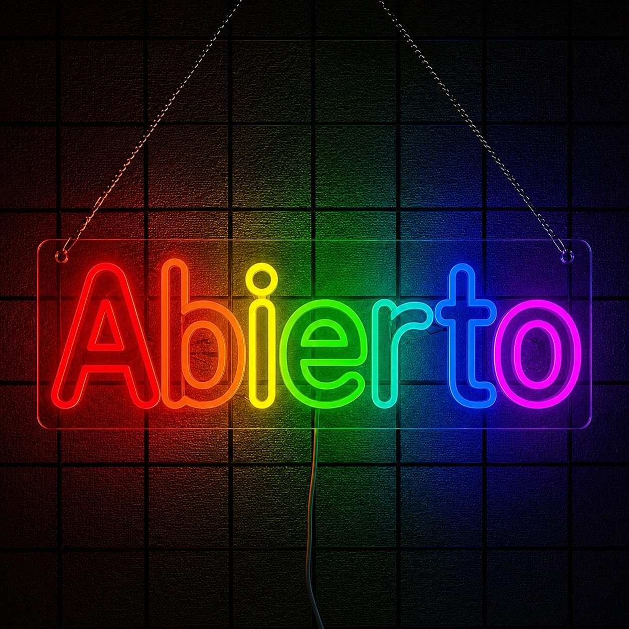 Signs Lamp "Abierto" Neon Sign USB Dimmable