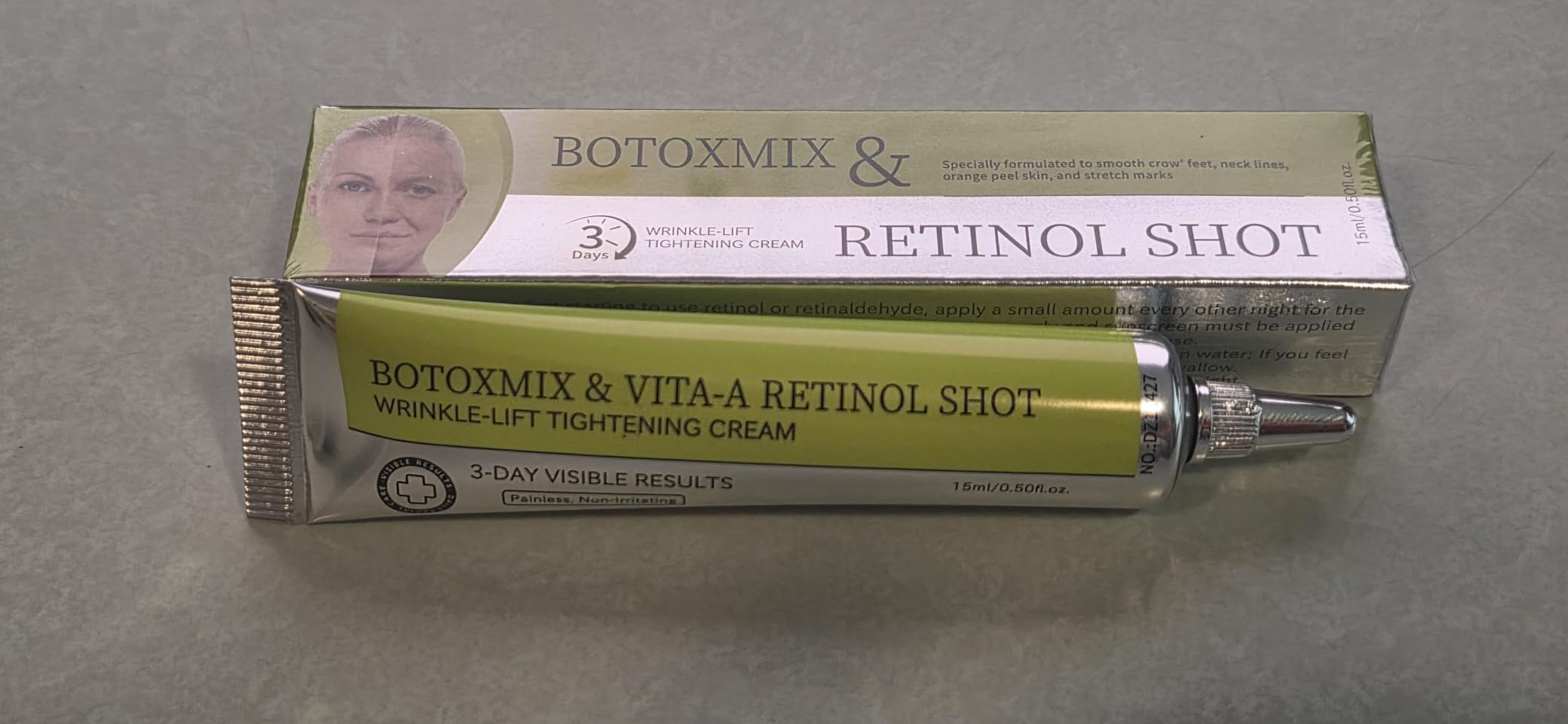 Generic 2 PCS Botoxmix & Vita-A Retinol Shot Wrinkle-Lift Tightening Cream, Natural Anti Wrinkle cream - Pore Minimizer, Wrinkles & Fine Lines for All Skin