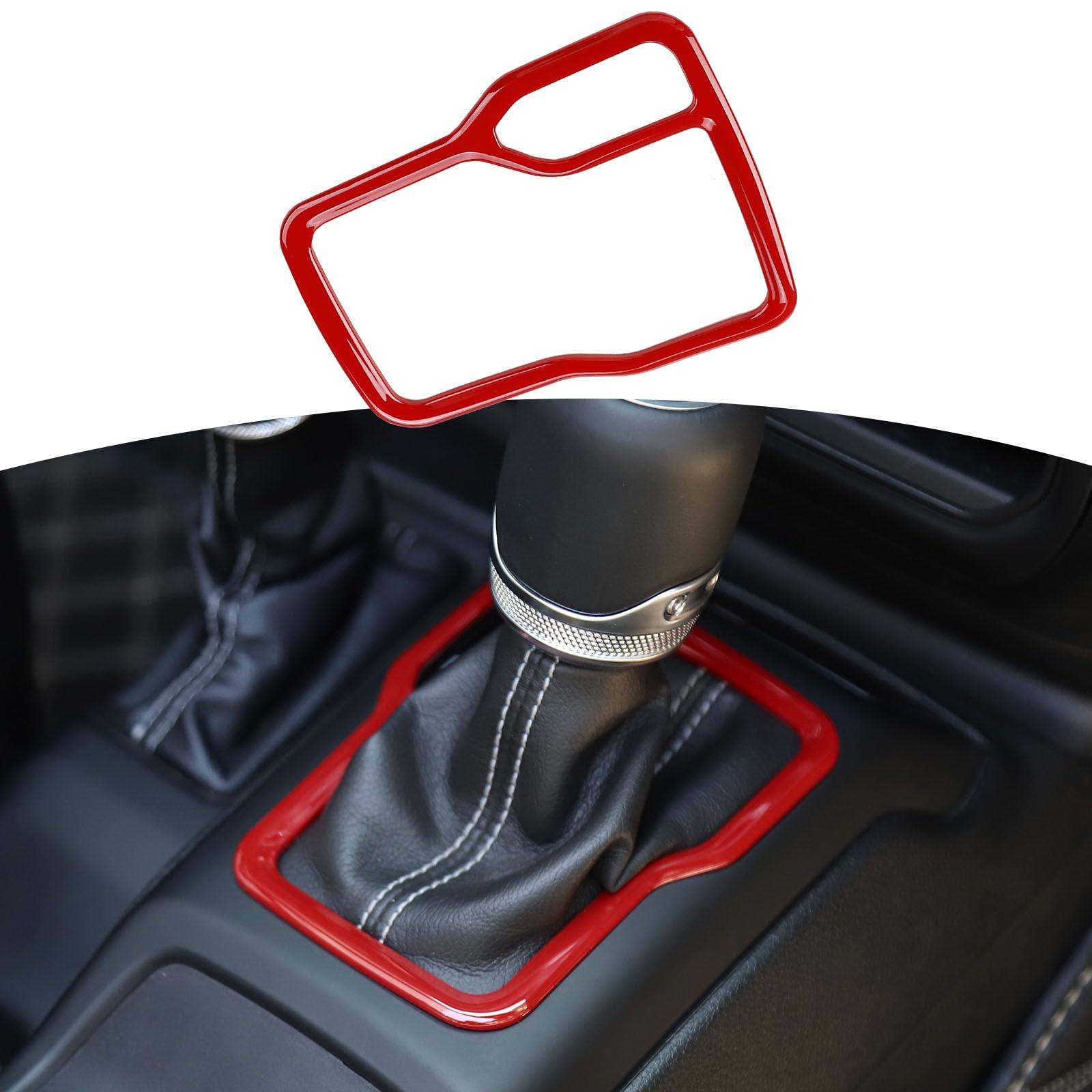 【RT-213546専用】専用 RT-TCZ for Wrangler JL Red Gear Shift Trim Cover Frame for Jeep