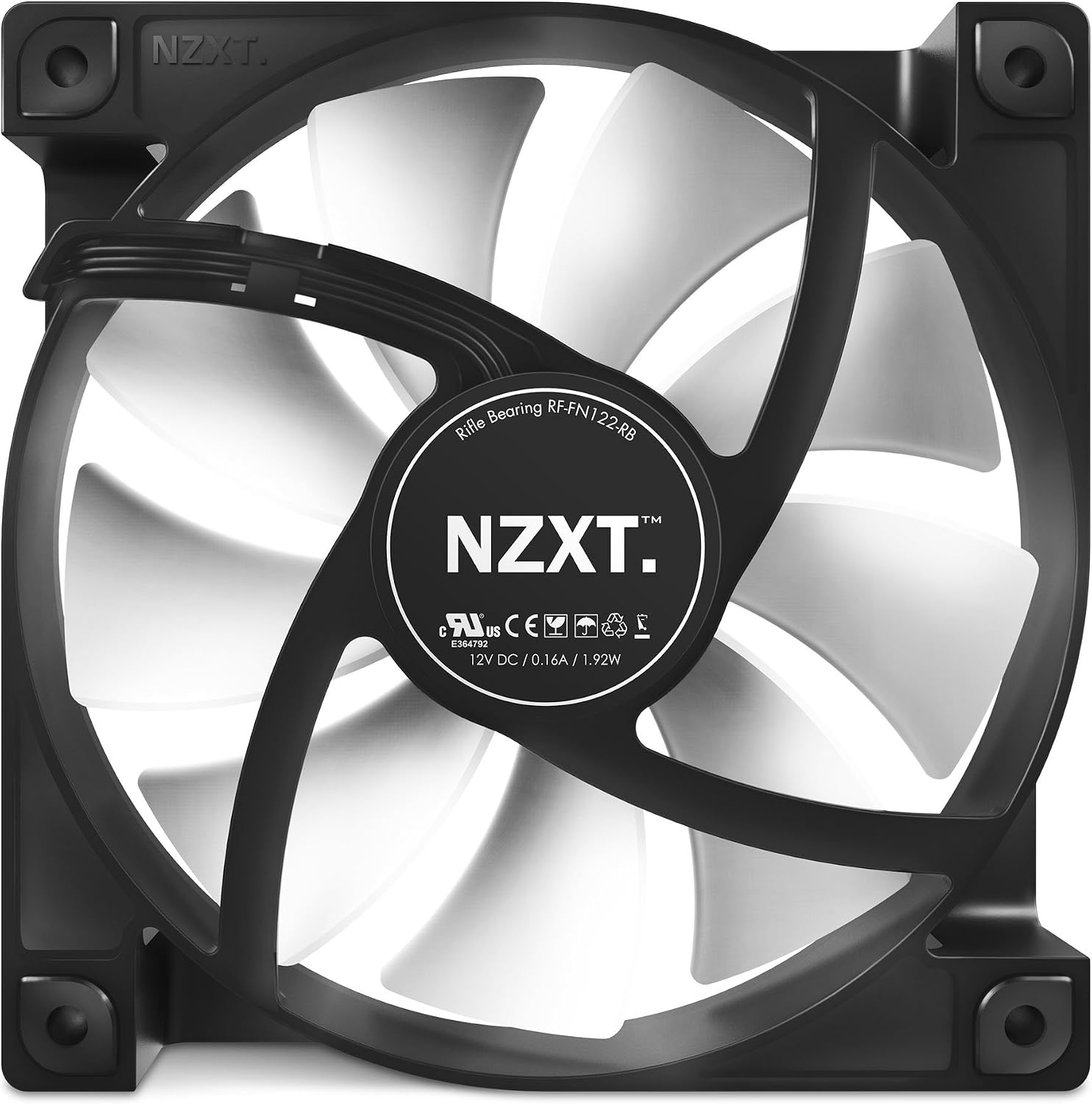 NZXT FN V2 120mm Performance Case Fan Cooling (RF-FN122-RB)