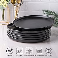 Vista 2 de AmorArc Ceramic Dinner Plates Set of 6, Wavy Rim 10.25 Inch Stoneware Dish Set, Dinnerware Plates for Kitchen-Microwave&Dishwasher Safe, Scratch