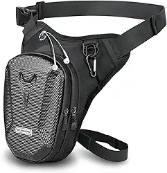 Bolsa de perna de motocicleta, bolsa de coxa, pochete multifuncional à prova d'água para ciclismo, viagens e acampamento, Preto, 14.5 x 8 x 20 cm, Moderno