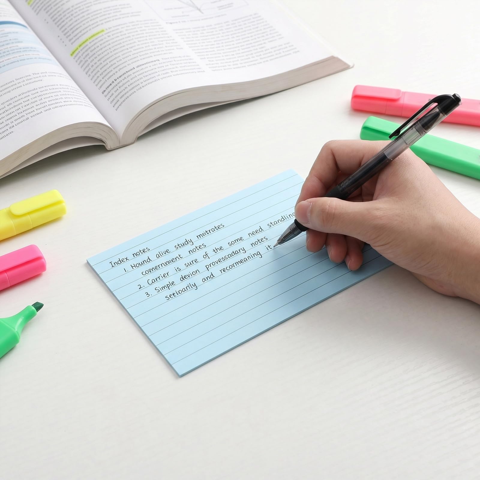Artibetter 1 set di divisori con linguette, divisori per raccoglitori in carta kraft, guida per schede indice con 300 fogli di carta per appunti, separatori di bianca per ufficio e scuola