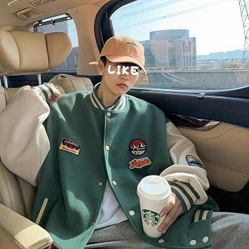 TOXI Extra-Large Size Jacket For Men Korean Oversize Hip Hop Baseball Uniform Hong Kong Style Casual All-Match Cool Punk Jacket-Apricot,L