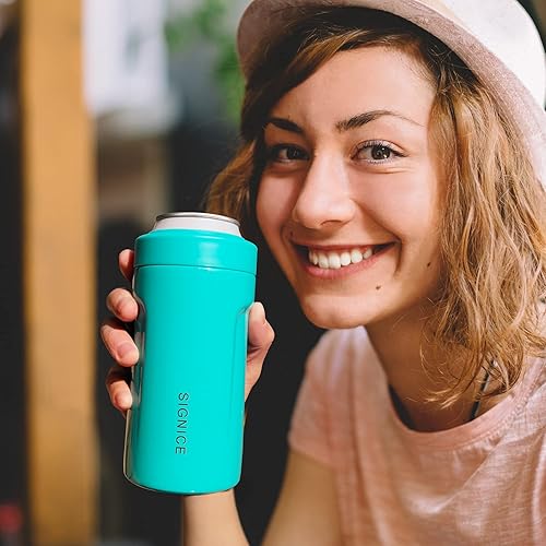 Miniatura 6 de Enfriador de latas universal aislado 3 en 1  Aislador al vacío de doble pared de acero inoxidable delgado para botellas de cerveza de lata regular