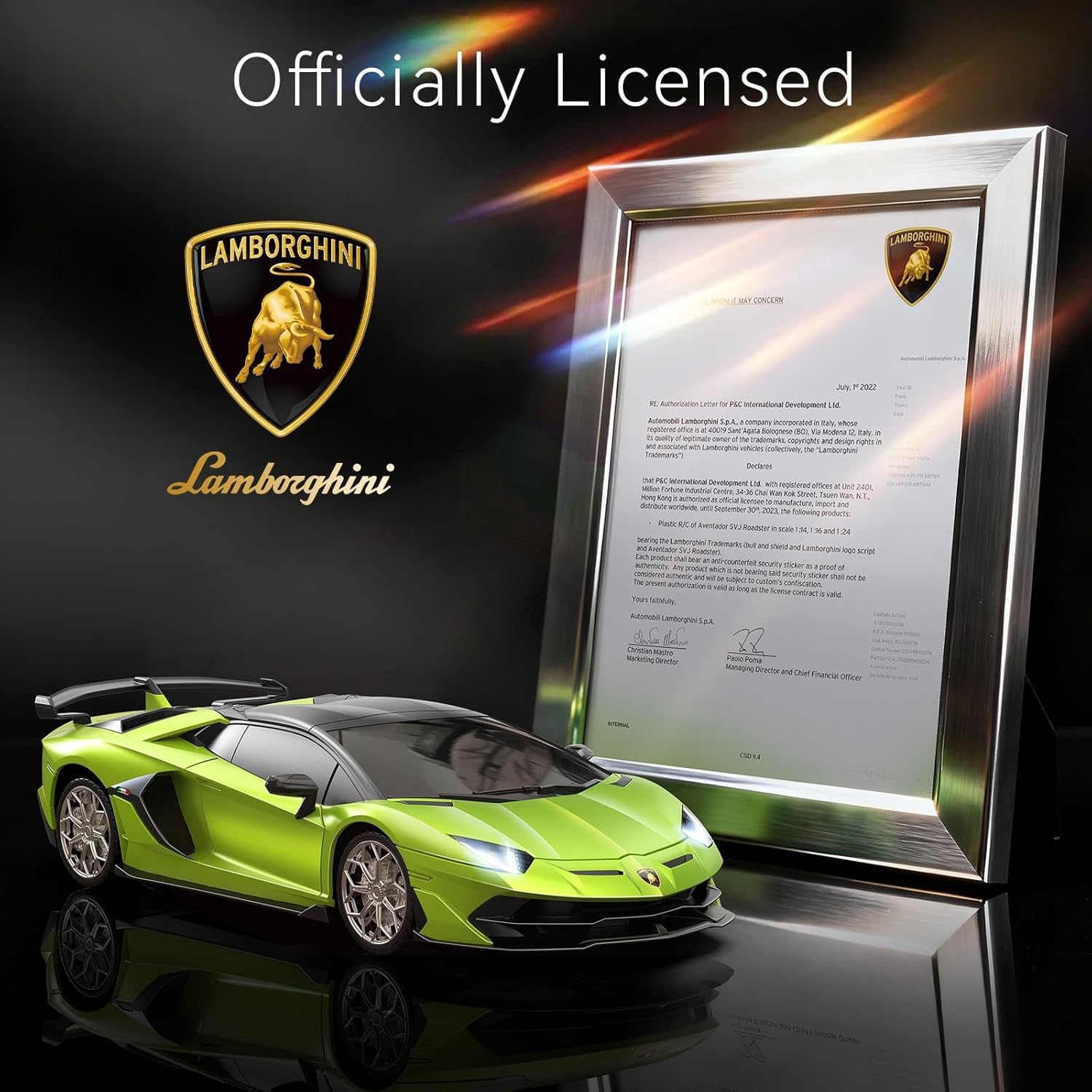 Lamborghini Remote Control Car, 1:24 Scale Electric Sport Racing Hobby Toy Car Lamborghini Model Vehicle for Boys Girls Birthday Gifts, Green - Image 2