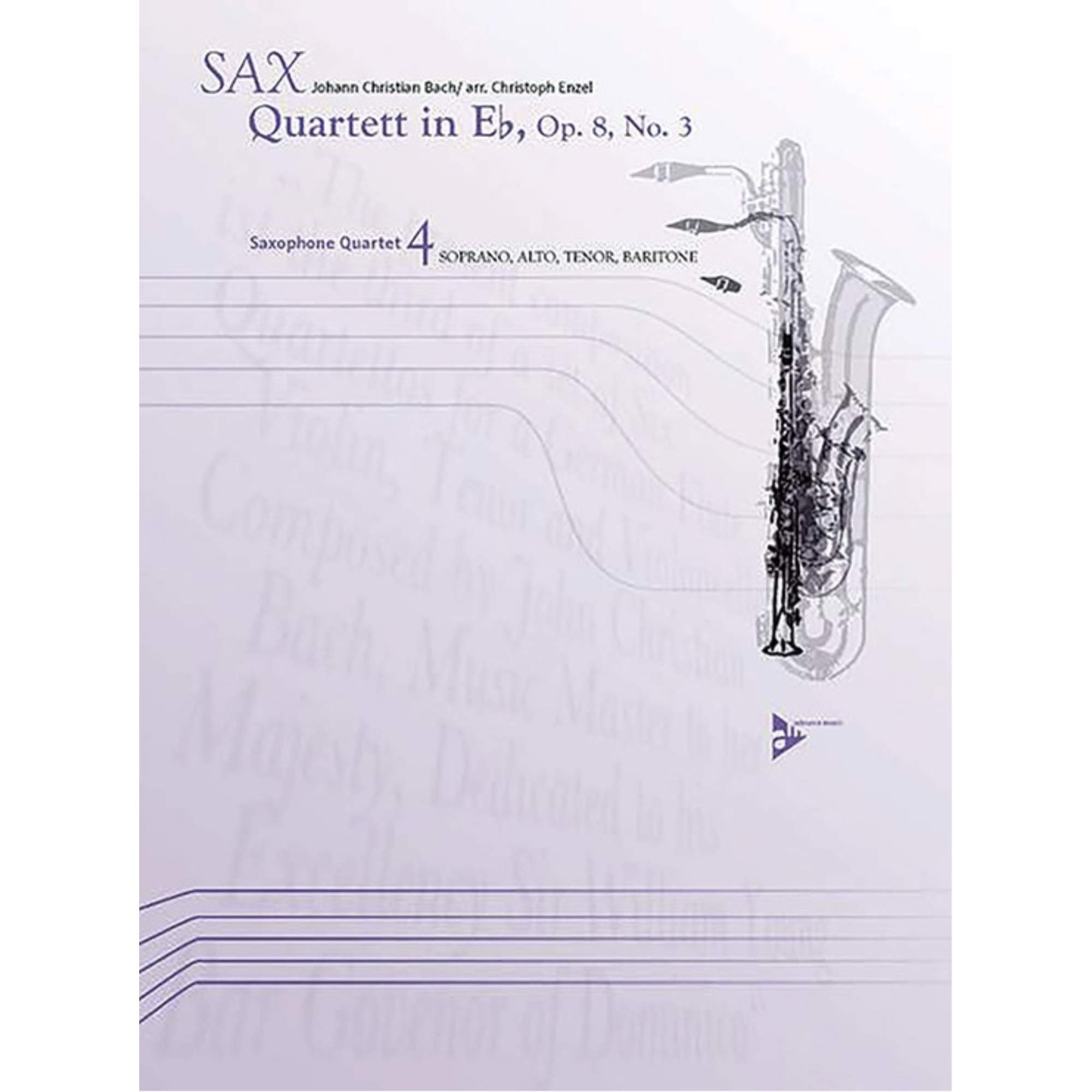 Quatuor de saxophones op. 8 No. 3, la partition et parties pour votre ensemble