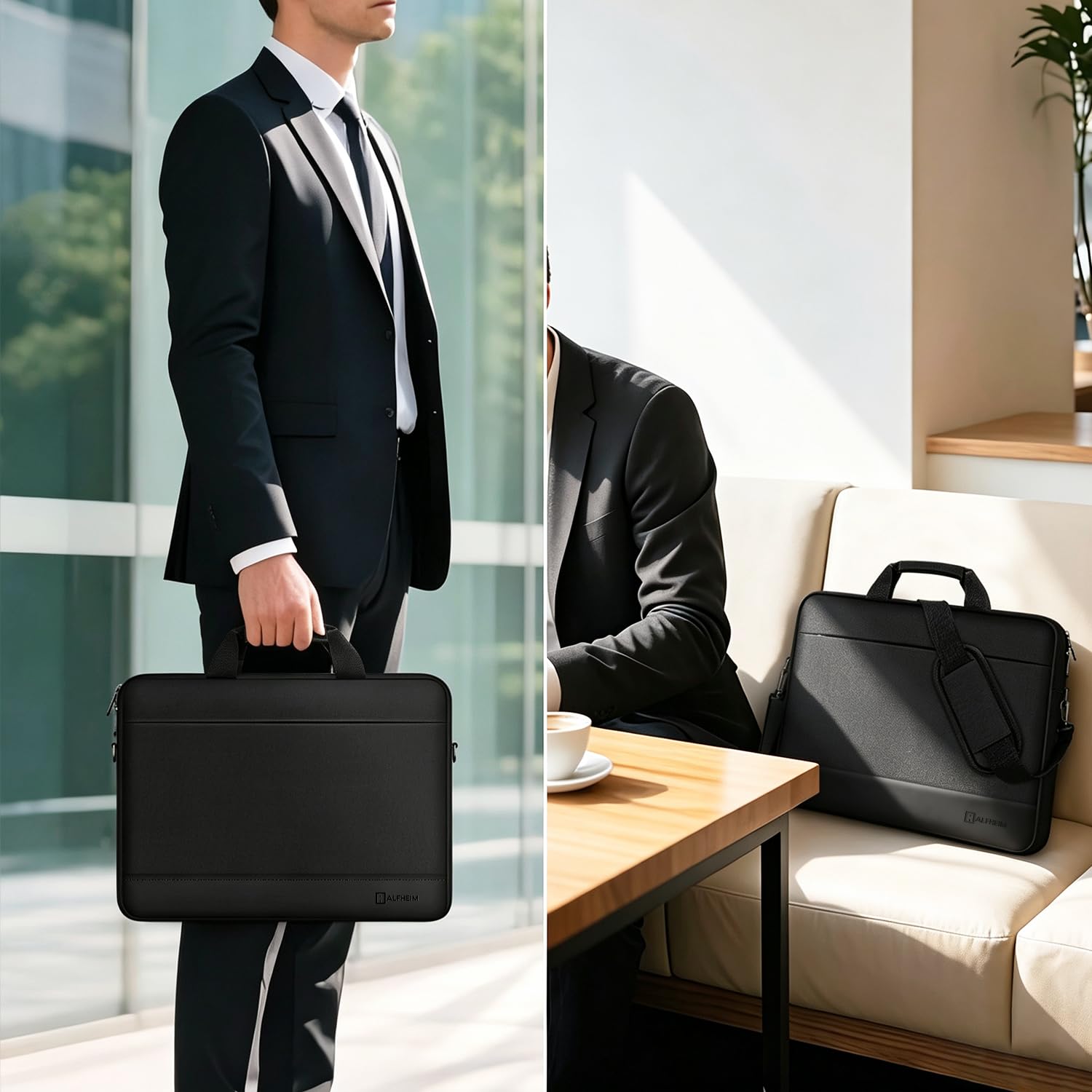 Alfheim 17-17,3 pouces Sacoche pour Ordinateur Portable Épaule, Léger Imperméable pour Affaires/Travail Ultrabook Bandoulière Housse, Compatible avec 17/17,3 pouces Lenovo HP Dell Acer ASUS