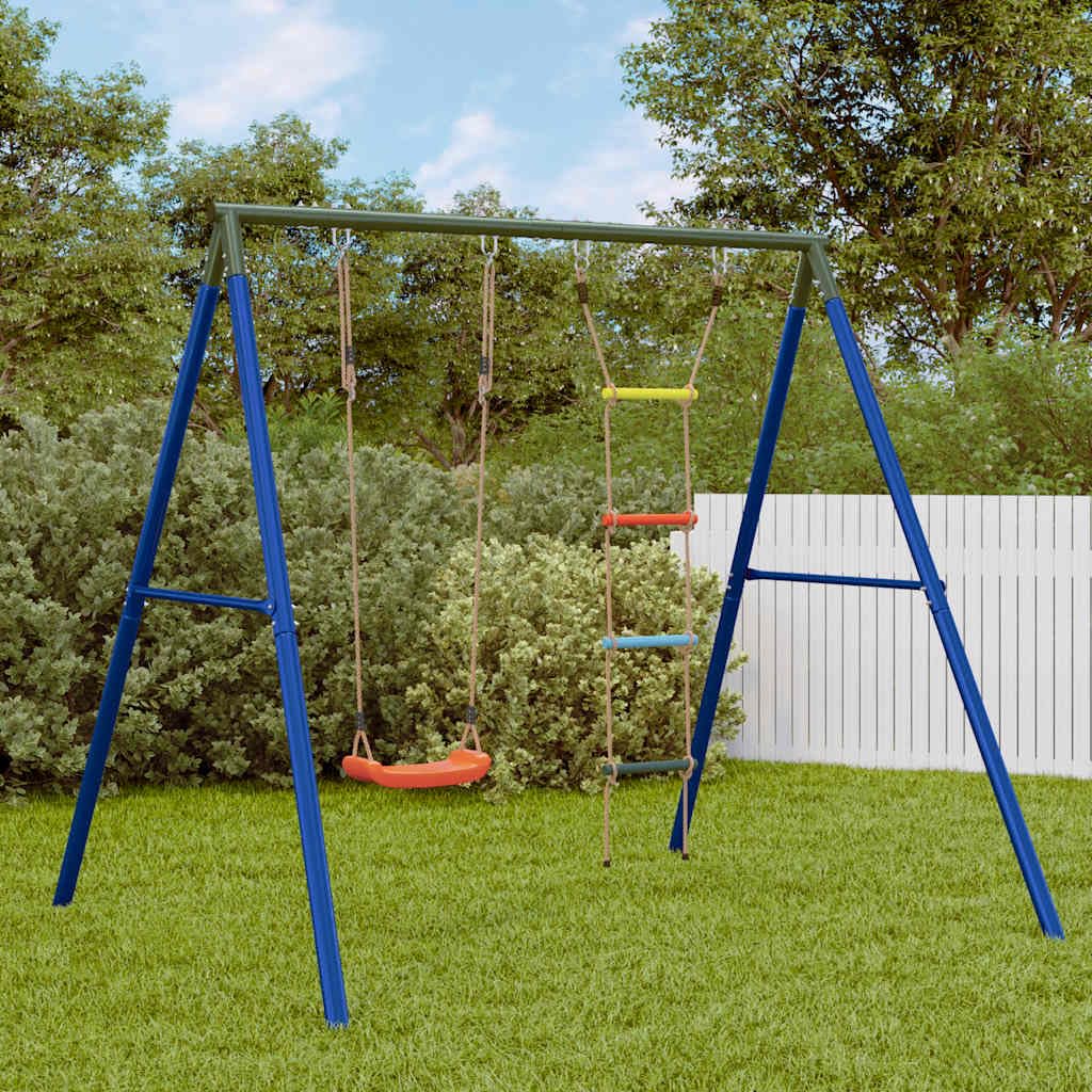 Juego de columpio de jardín con escalera, multicolor