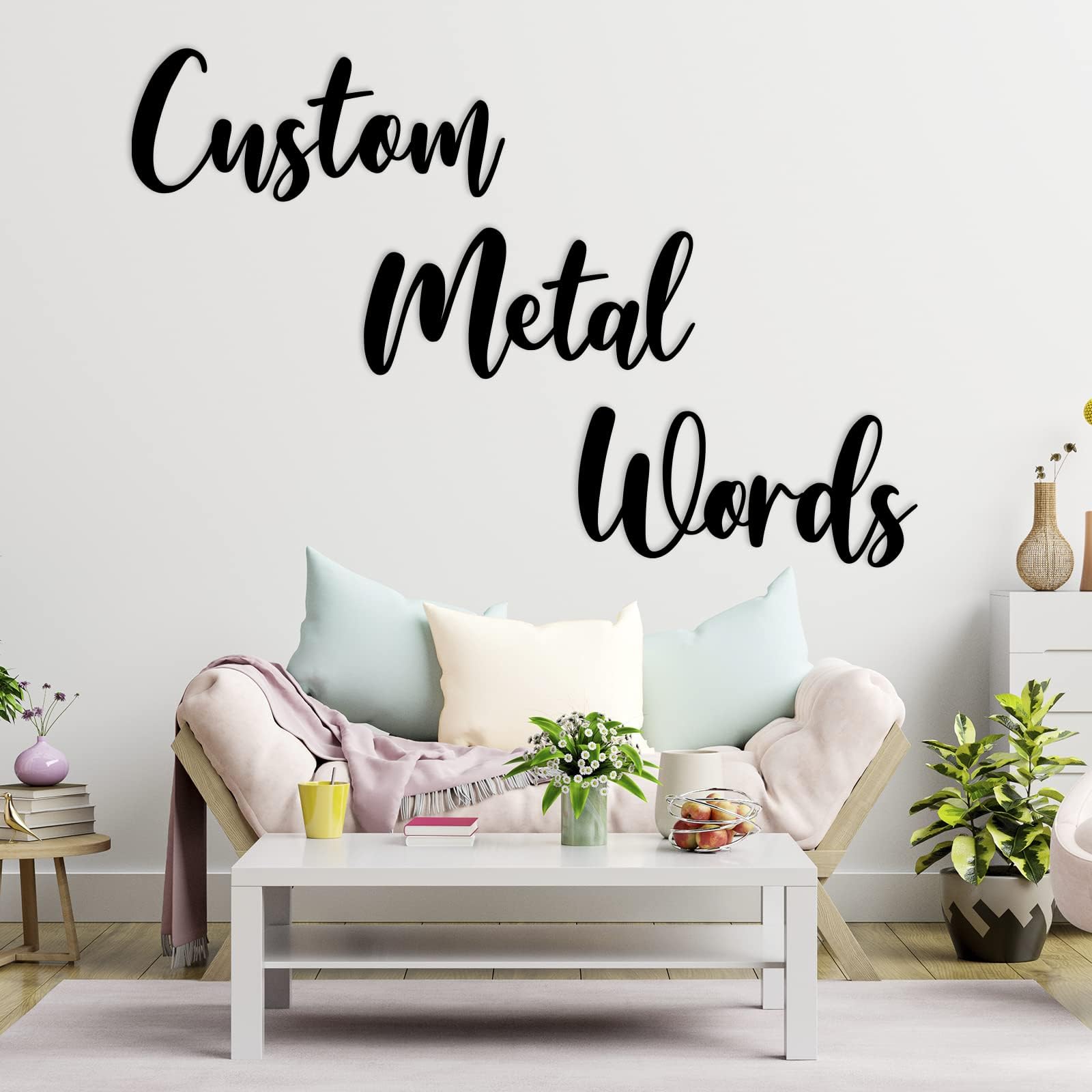 - Custom Metal Words, Baby Name Signs for Nursery, Your Custom Text, Name Script Metal Sign, Personalized Wall Letter