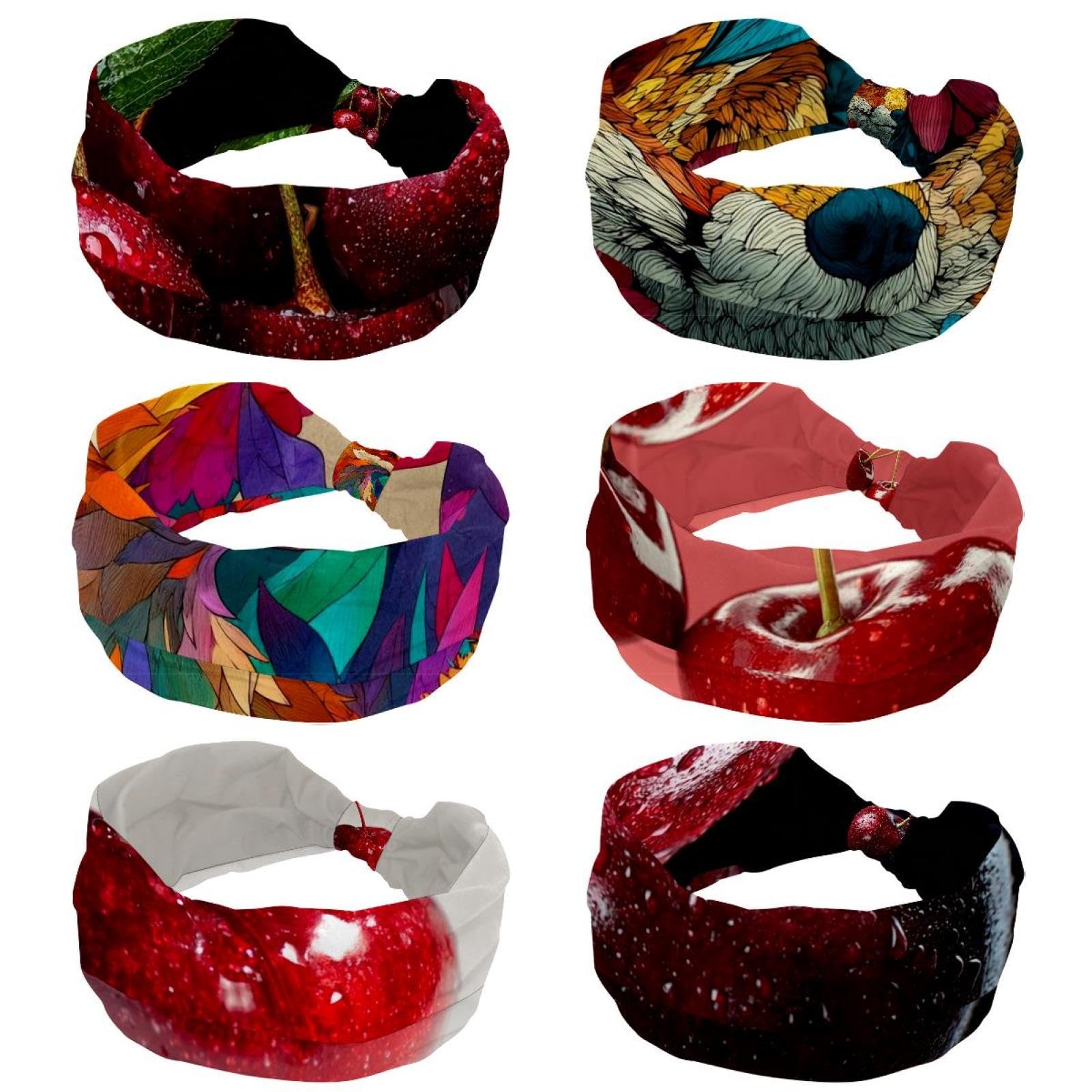 Stirnbänder für Damen, rutschfest, Yoga, Workout, Laufen, Sport, elastische Haarbänder für Damen, Twist-Turban, Haarbänder für Mädchen, 6 Stück