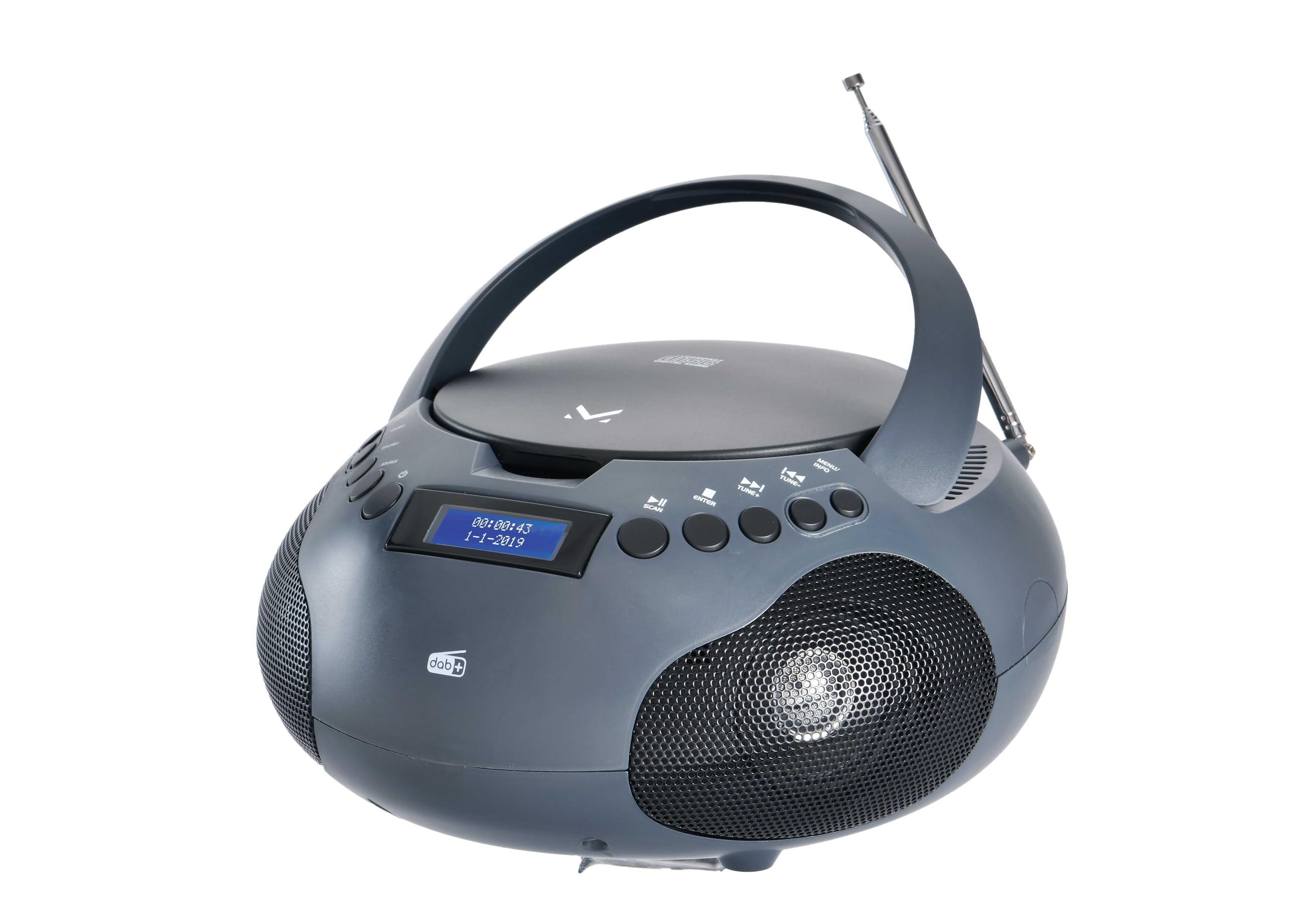 Majestic AH 264 DAB - Boom Box Portatile con Lettore CD, Radio DAB e FM, Ingresso AUX-IN, Nero