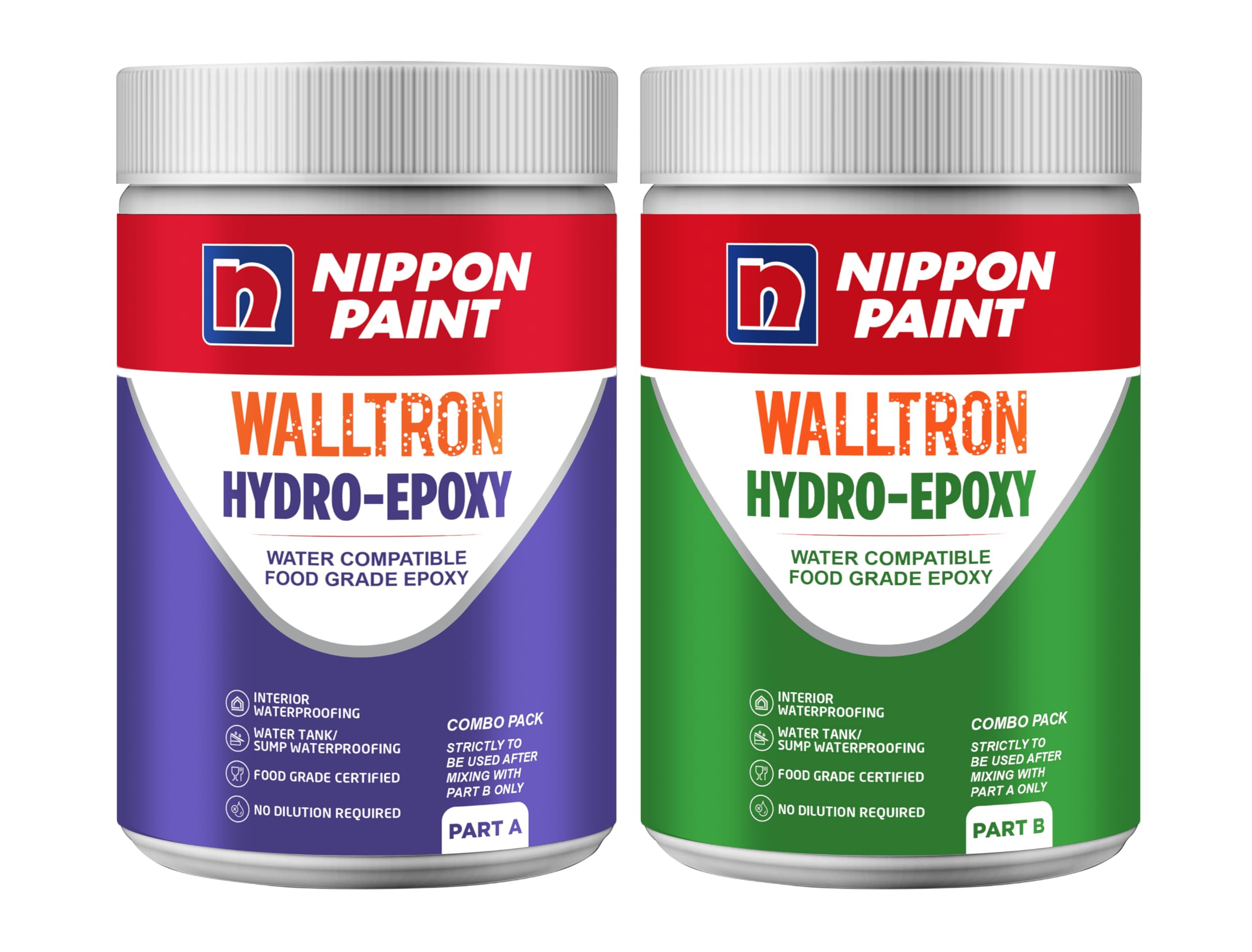 Walltron Hydro-Epoxy 2 Kg – Heavy-Duty Waterproof Coating | Durable, Chemical-Resistant, Two-Part Epoxy for Concrete & Metal