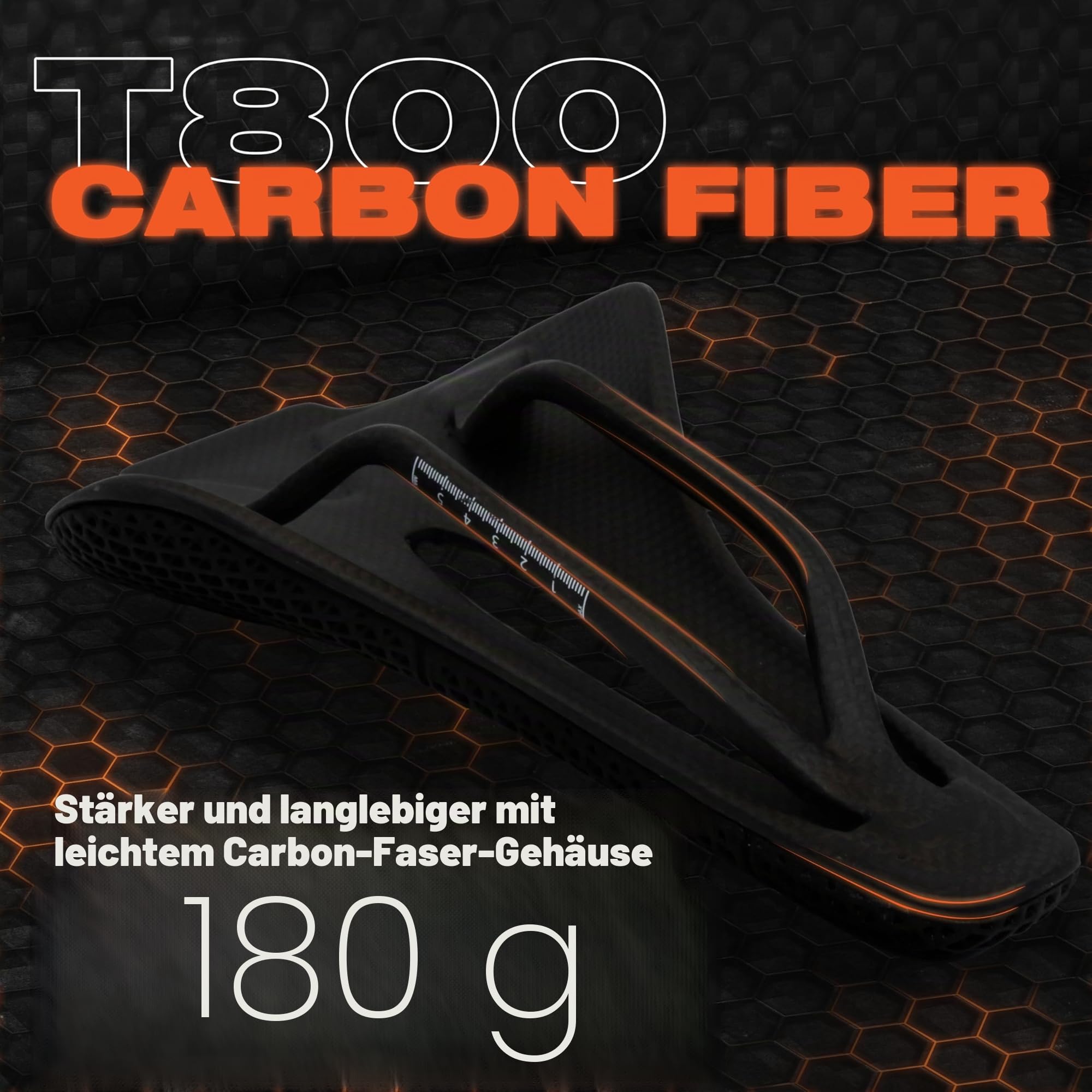 IMPALAPRO Carbon Sattel 3D Druck Ultraleicht 250x140mm — 3D Sattel Carbon T800 Hohe Härte — Fahrradsattel Carbon mit Ergonomischer Aussparung — Ovale Schienen 7x9mm