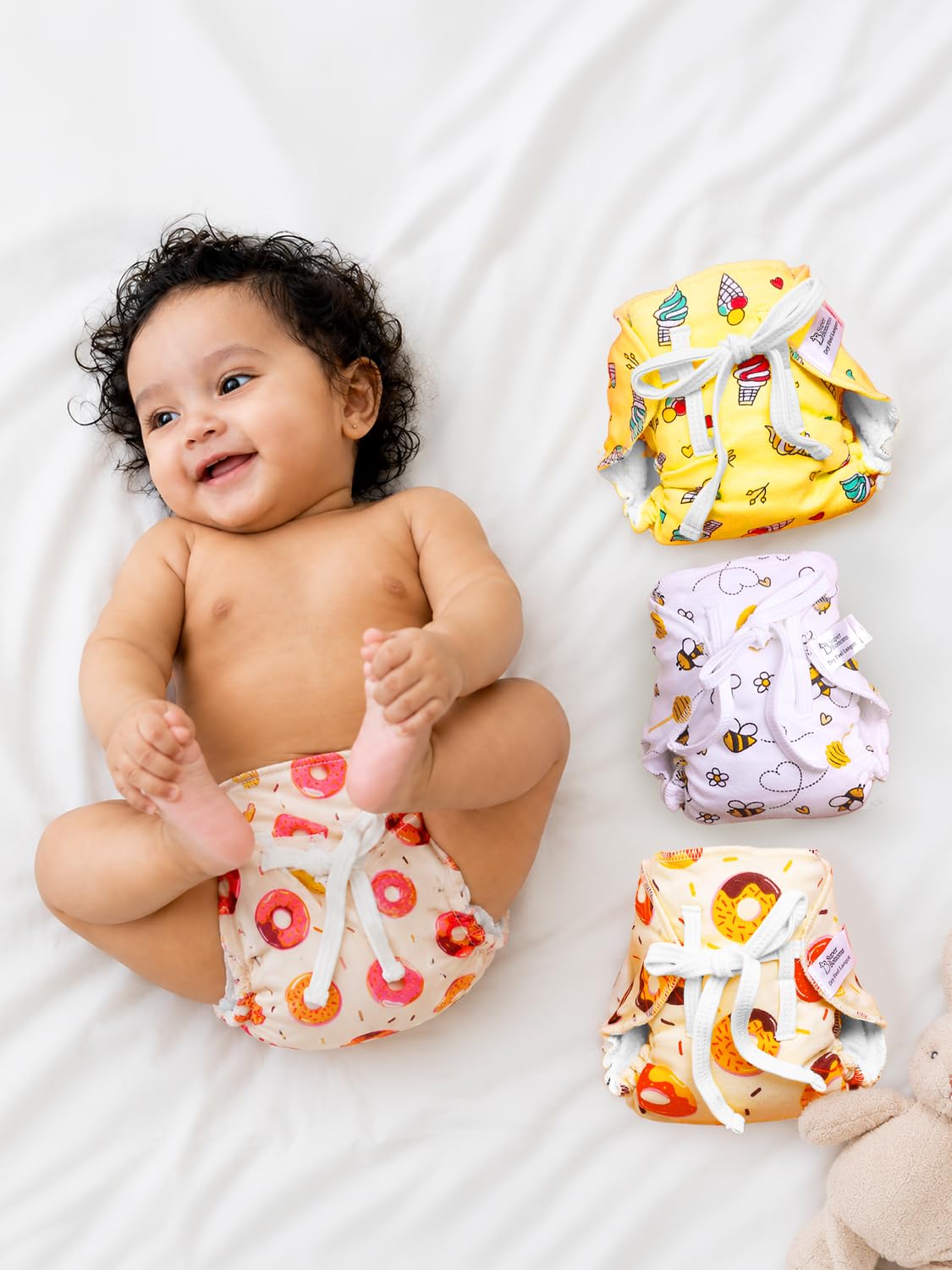 SuperBottoms DryFeel Baby Langot 0-6 months l Organic Cotton Modern Baby Nappy l Mess-free Langot with Gentle Elastics l Super DryFeel Top Layer l Diaper-free Time Essential | 3 Pack-image-39