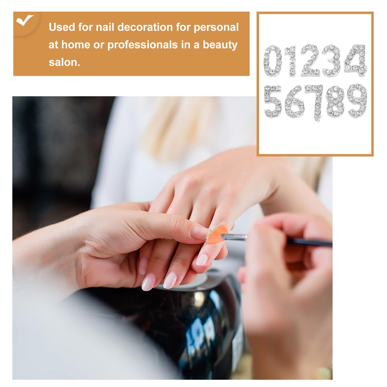 100pezzi Ciondoli Numerici per Unghie Strass Decorazioni per Nail Art Numeri di Cristalli Accessori per Unghie Piatte Incastonatura Sicura per Feste Spettacoli e Festival