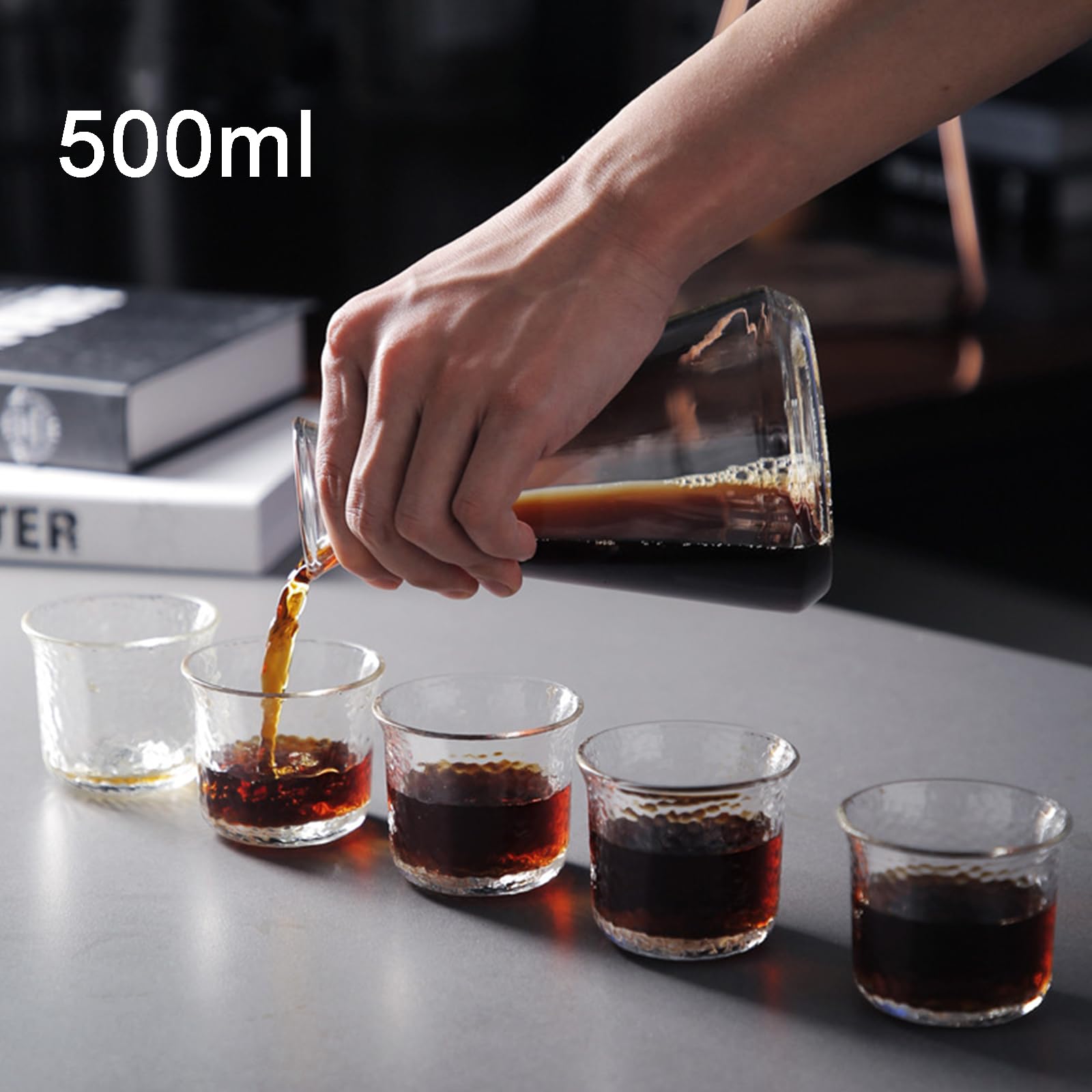 Cold Brew Coffee Tower, 500 Ml Eiskaffeemaschine, Mit Slow Drip-Technologie, Edelstahlständer, Glaskanne, Handgespülter Espresso, Ergibt 3-5 Tassen