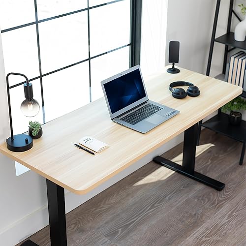Vista 183 de VIVO DESK-TOP60G - Mesa universal de una pieza de 60 x 24 pulgadas, color gris oscuro, para marcos de escritorio estándar y sentados a pie, altura