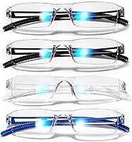 Vista 9 de Paquete de 4 lentes de lectura negros 1.0 para hombres y mujeres, con bloqueo de luz azul, lectores de computadora 1.0 1.25 1.5 1.75 2.0 2.25 2.5