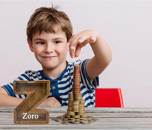 Vista 205 de Alcancía grande de madera personalizada para niños, alcancía con nombre personalizado, alcancía (nombre grabado láser) letras del alfabeto