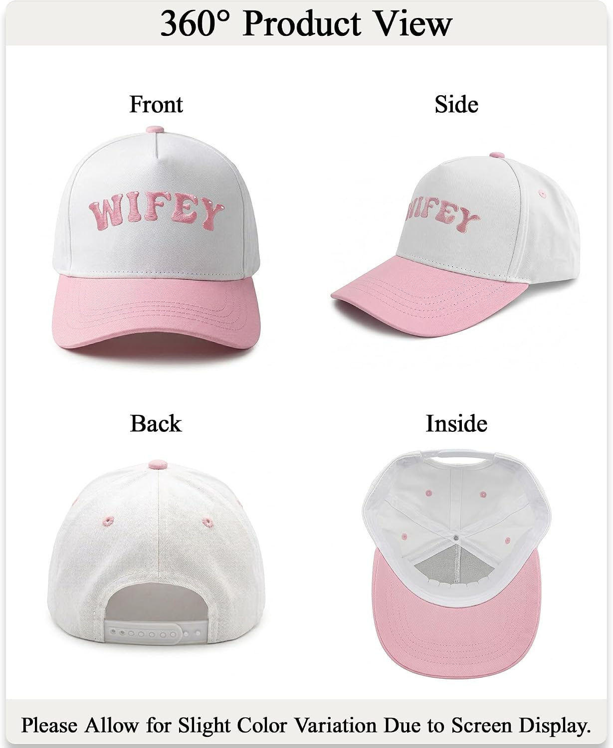 Wifey Hat, Gift for Bride Bridal Shower Engagement Wedding Honeymoon image 5