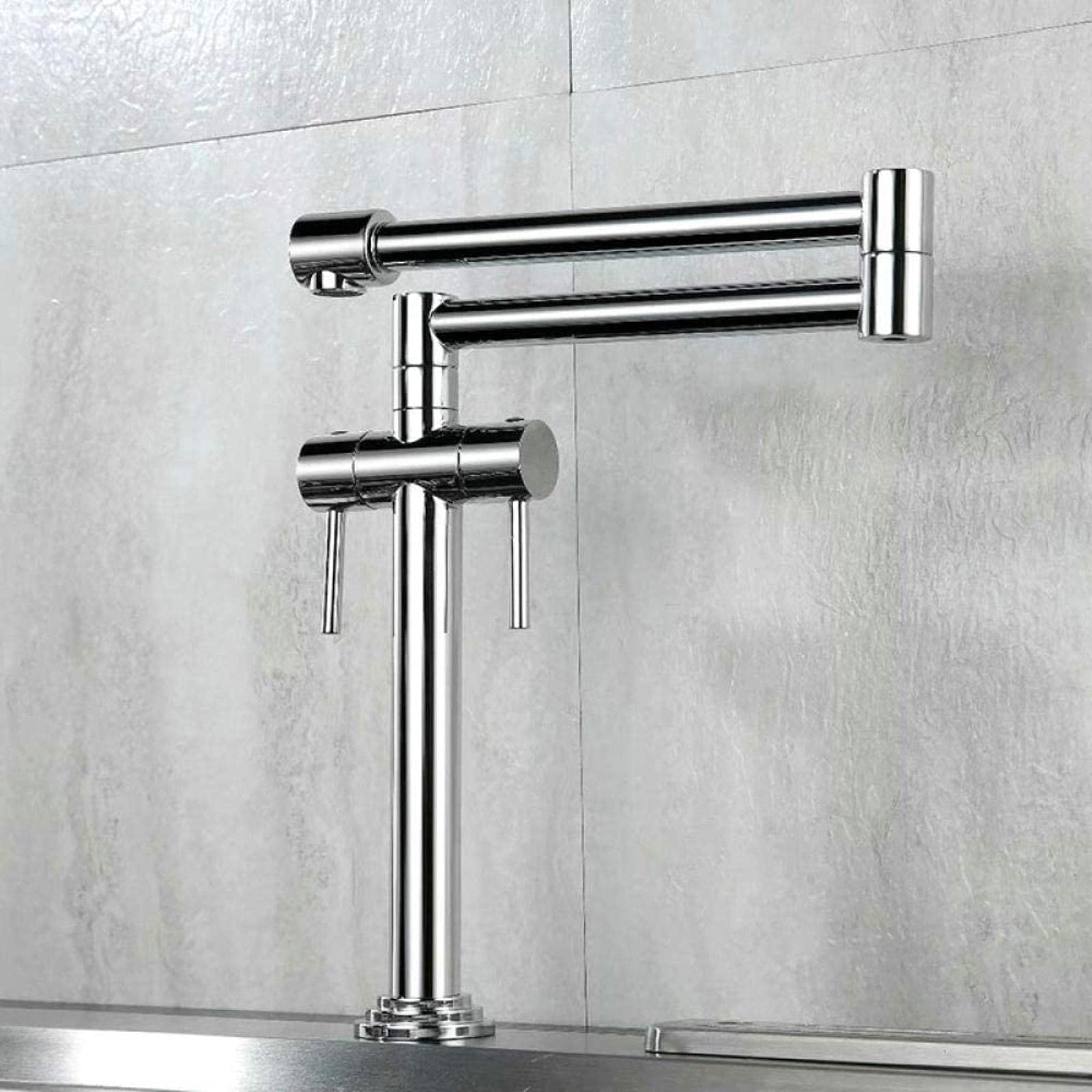 Küchenarmatur Massives Messing Schwenkkran Küchendeck montiert Faltbare Spüle Wasserhahn Mixer Nickel gebürstet/Schwarz/Chrom/Gold/ORB-ORB
