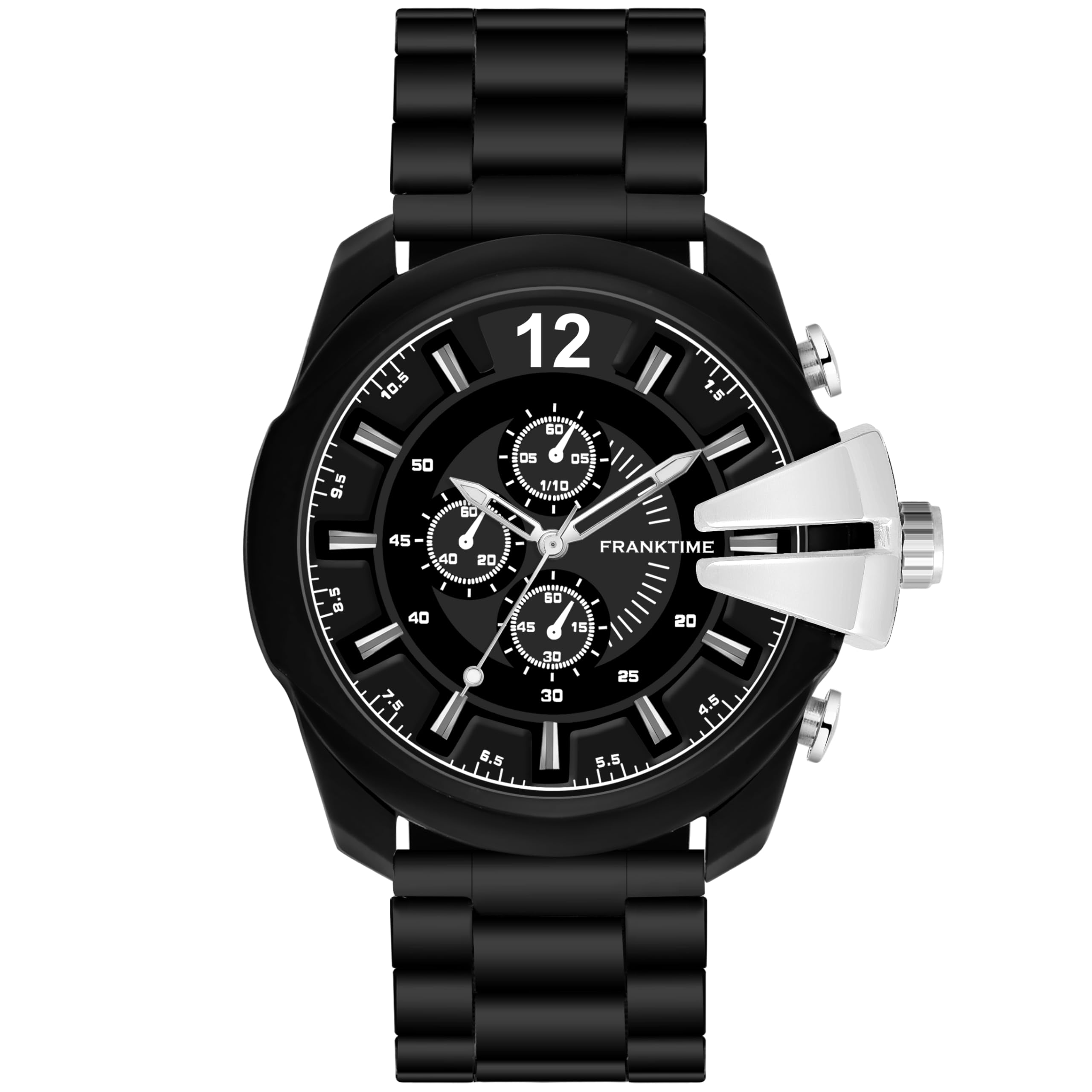 Franktime- Attire Avenger Series Mens Analog Watch | Ultra-Thin Waterproof Chronograph Quartz | Adjustable Chain Strap | Luxury Premium Fashion Wristwatch (B0CM4SS63V) Amazon Price History, Amazon Price Tracker