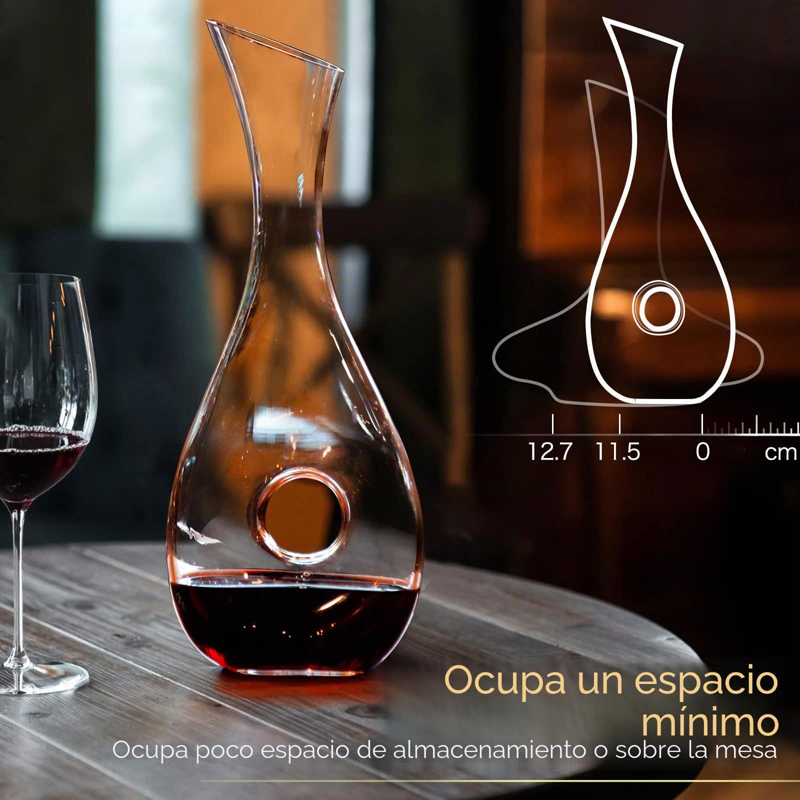 NUTRIUPS Decantadores para Vino Decantador de Vino 1.2L Jarra para Vino Sin Plomo Soplado a Mano Decantador & Tapones Aireador de Vino Accesorios Decanter