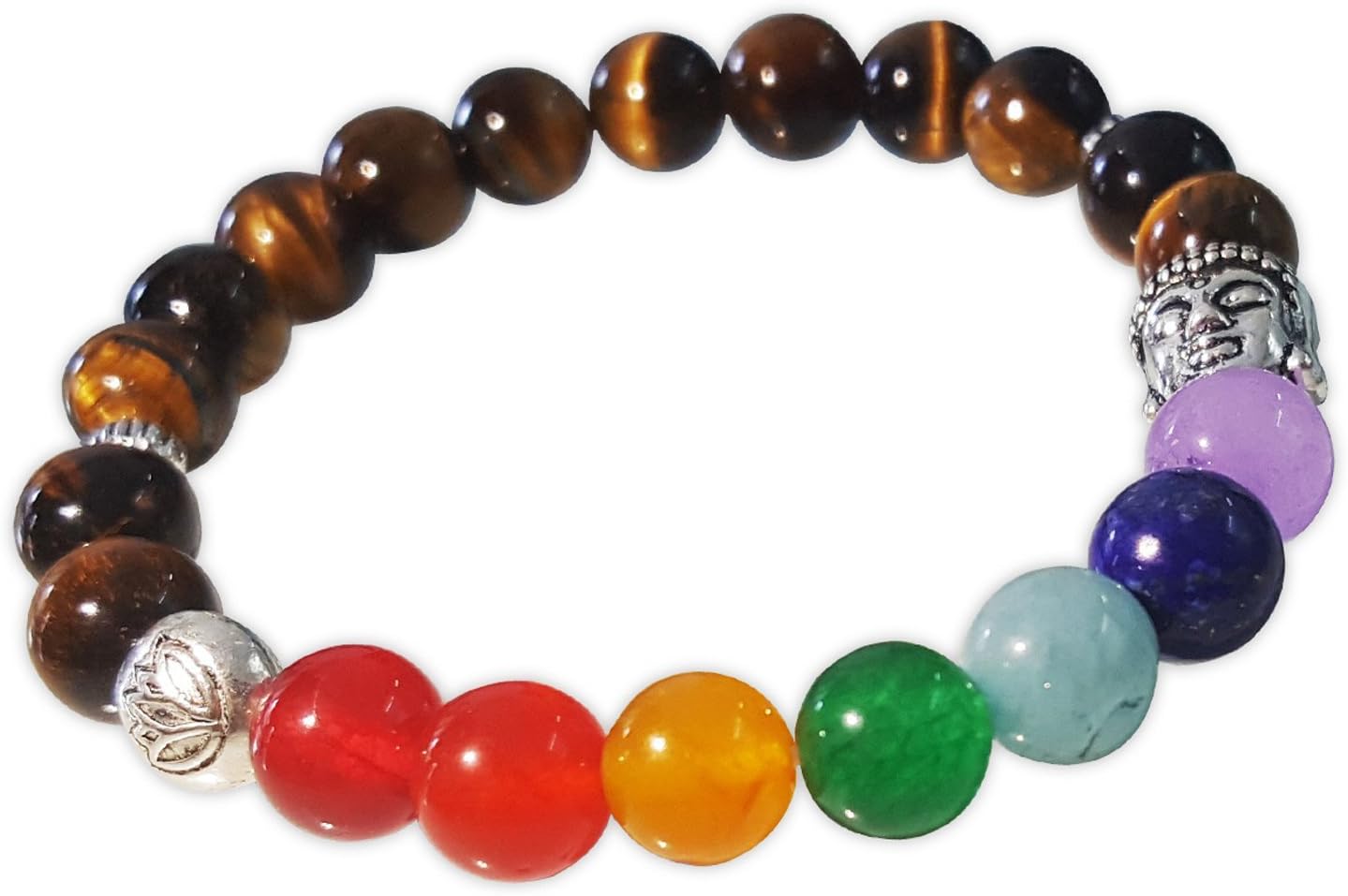 - Gift D'Vine 7 Chakra Certified Natural Stones Reiki Healing Meditation and Protection 8-9mm Crystal Beads Multicolor Bracelet for Men and Women