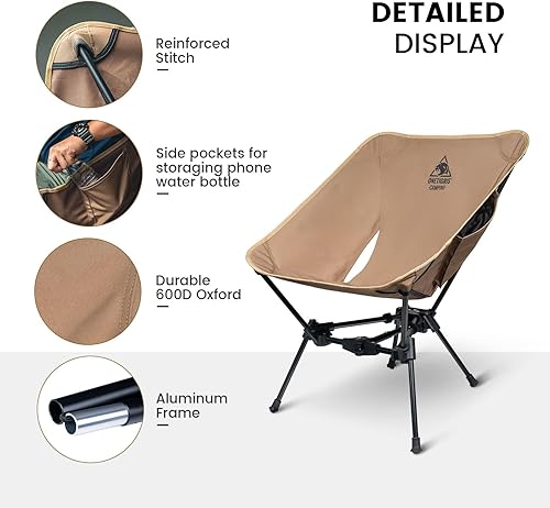 Miniatura 6 de OneTigris Tigerblade - Silla de camping, ligera, plegable, silla de senderismo, compacta, portátil, capacidad de 330 libras
