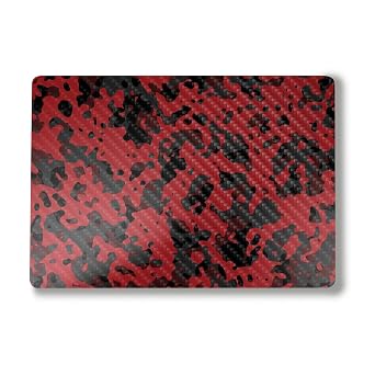 Carbon Fiber Laptop Skin Compatible with Alienware M18 R2 2024 - Red Modern Camo - Premium 3M Vinyl Protective Wrap Decal Cover - Easy to Apply | Crafted in The USA by MightySkins