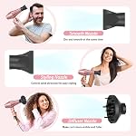 Séchoir à cheveux ionique,2400W Négatif Ion faible bruit Séchoir professionnel à cheveux à séchage rapide avec 2 Vitesses, 3 Réglages de chaleur, bouton de refroidissement, avec diffuseur pour cheveux bouclés et droits (Pink Sakura)