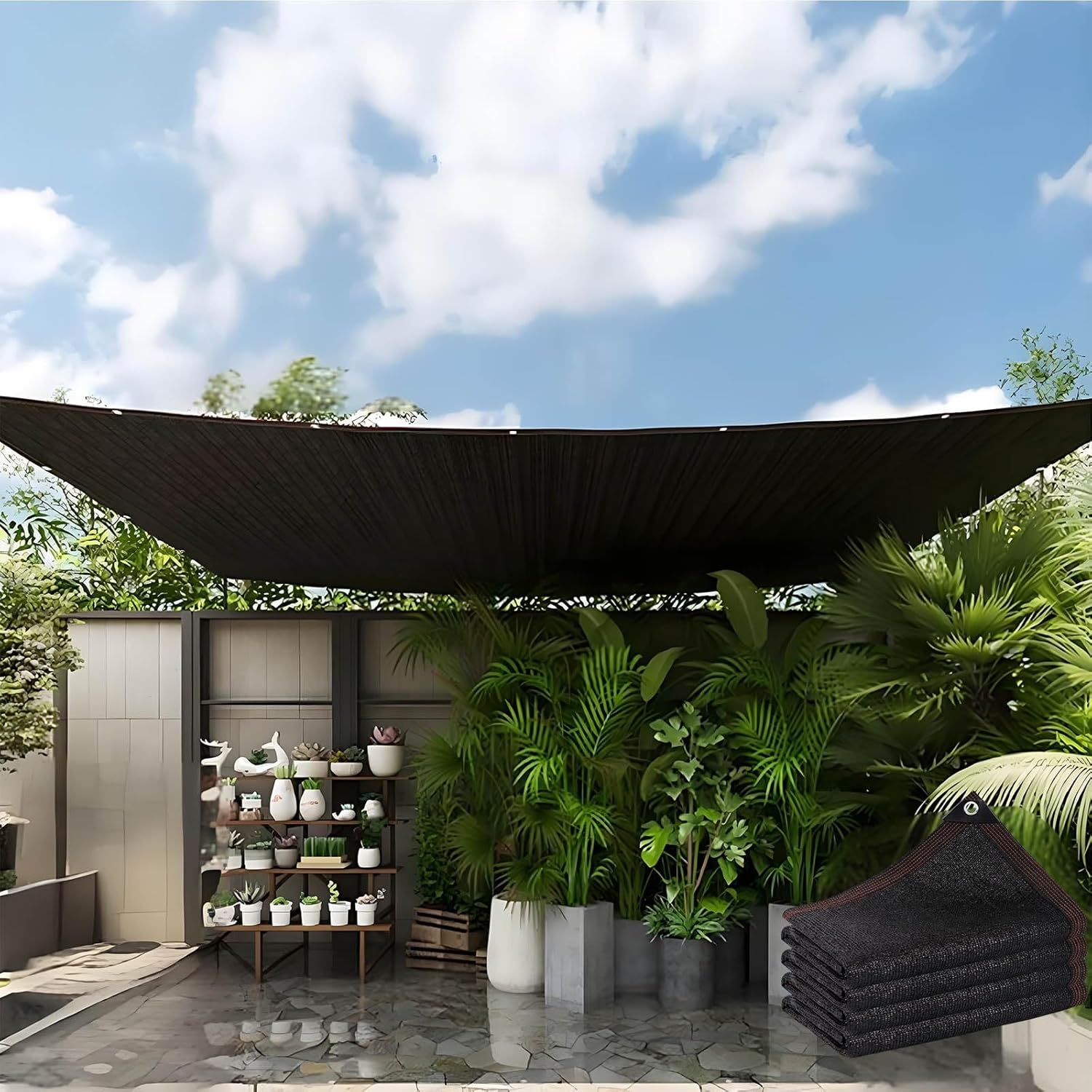 Shade Cloth for Greenhouse - 90% Water Permeable Mesh Tarp with Grommets - Sun Shade for Garden and Patio, Ideal for Outdoor Use and Plant Protection