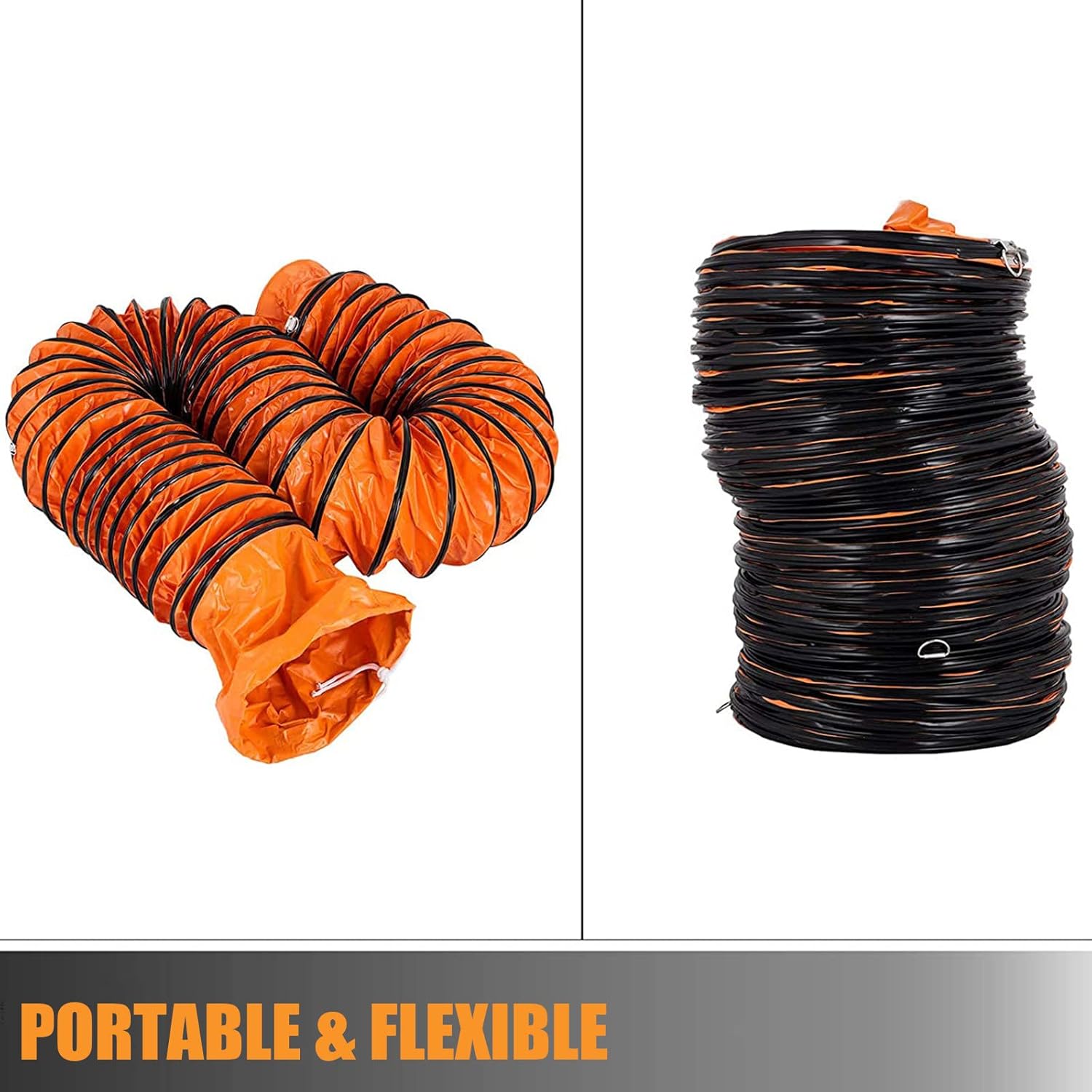 10M Ventilation Pipe,Ducting Hose PVC Flexible Duct Hosing,HVAC Duct Hosing,Fume Extractor,for Exhausting & Ventilating at Home and Job Site,10M-diam:25cm