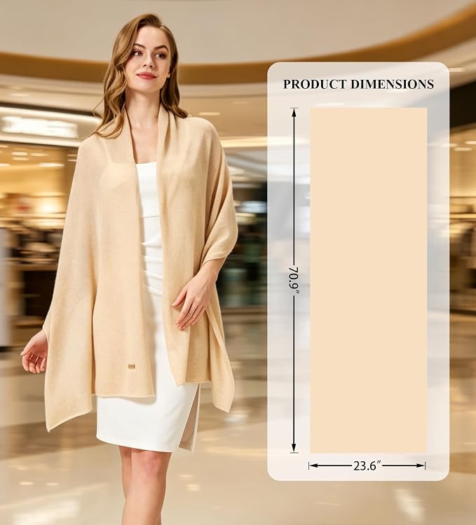 Pashmina para mujer 100% cachemir, suave y liviana miniatura 4
