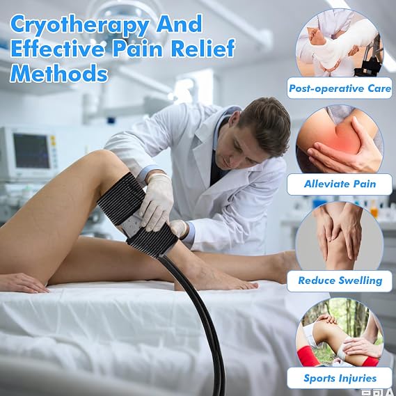 Cryo Cuff Knee Cold Therapy Machine, Ice Therapy Machine with 14L Super Large for After Surgery, 6 Adjustable Water Flow Levels Knee Cold Compress Kit for Shoulder Ankle, Back