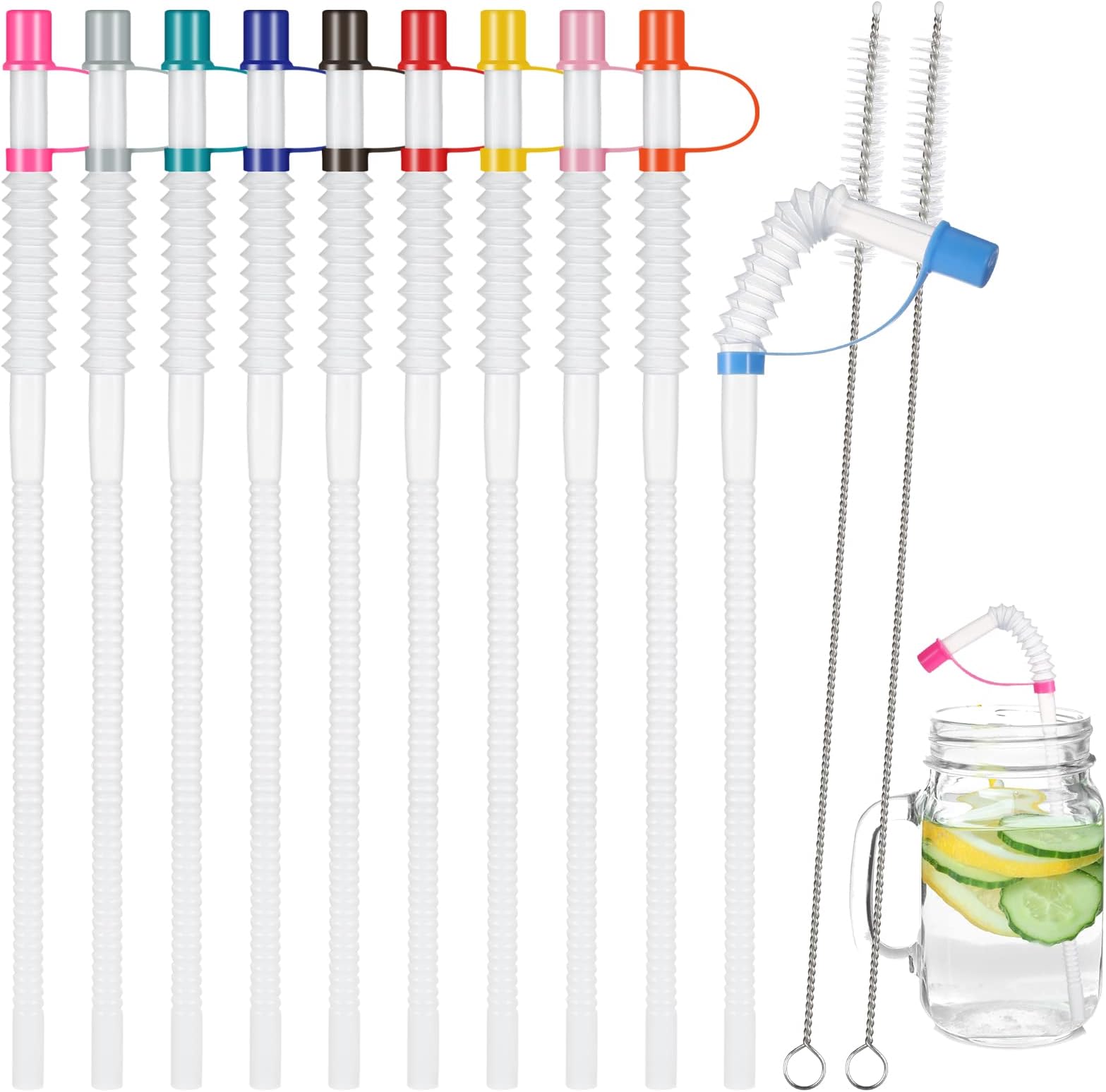 Tervis Set Of Six 11 Inch Assorted Color Straws Tervis One Size Health & Household