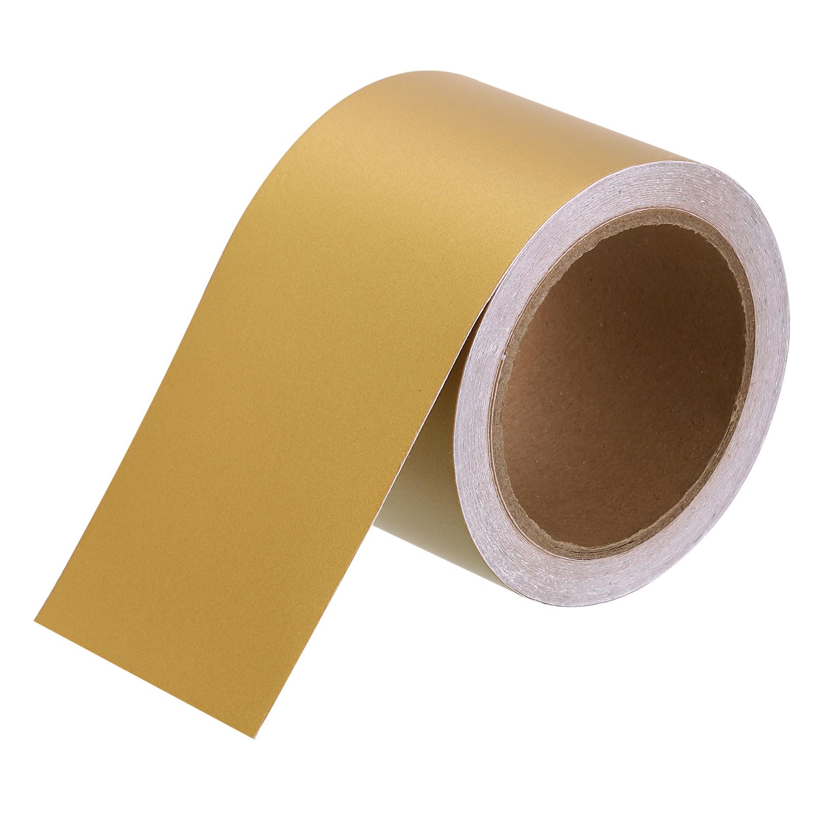sourcing map Mirror Border Peel and Stick Wood Grain Tape 8cm x 12m PVC Self-Adhesive Waterproof Frame Sticker Removable Wallpaper for Bathroom Cabinet Door Photo Frame, Amber Gold โ image 1