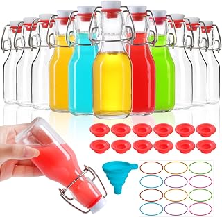 EkkoVla 12 Pack 4 oz Swing Top Glass Bottles, Flip Top Brewing Bottles with Airtight Rubber Seal Flip Caps for Kombucha, Beverages, Oil, Beer, Kefir, Vinegar, Wine