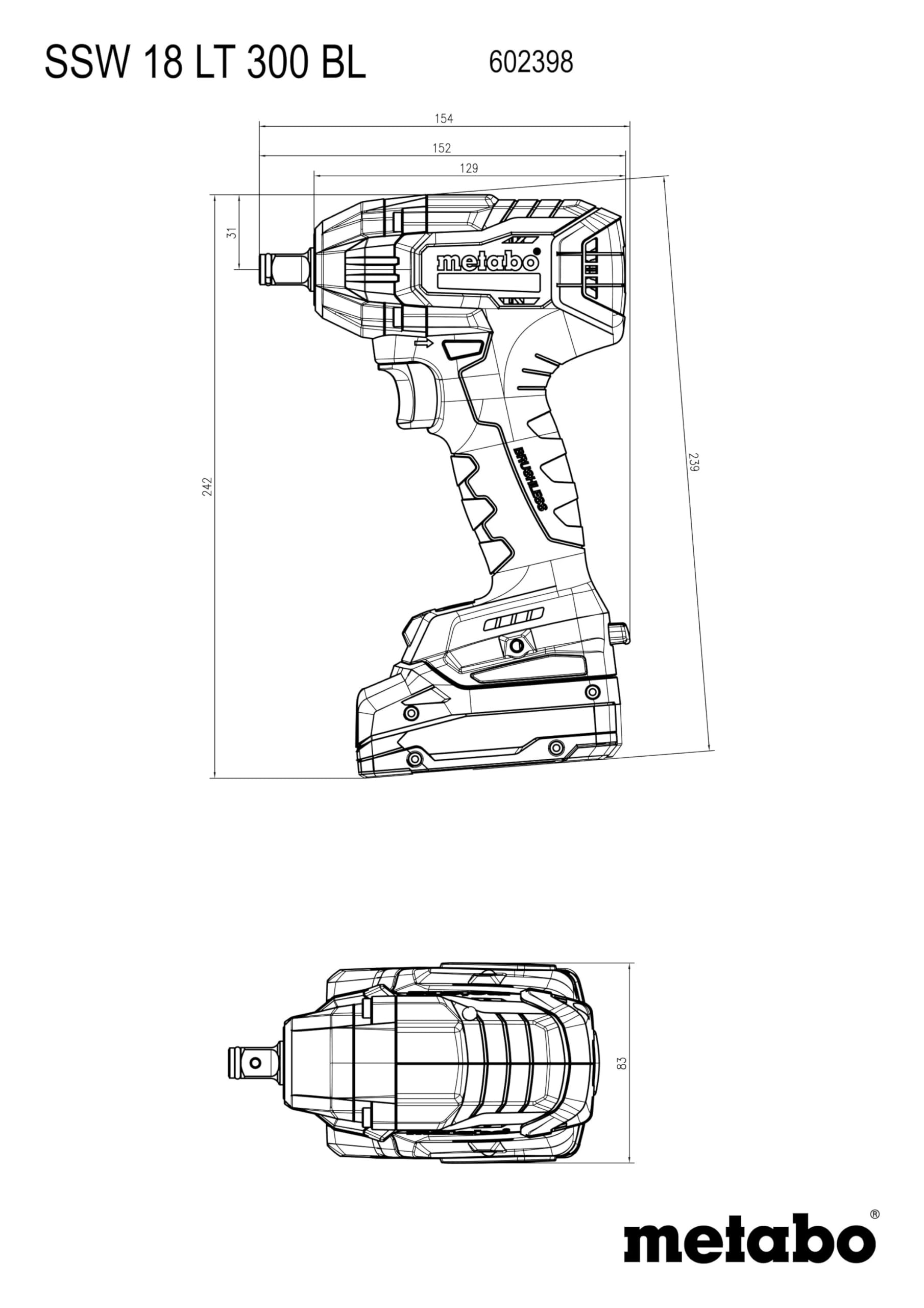 metabo Combo Set 2.9.3 18 V - Akku-Bohrschrauber BS 18 LT BL & Schlagschrauber SSW 18 LT 300 BL - Inkl. 2 LiPOWER Akkupacks 5.2 Ah, Ladegerät und metaBOX 145 L - Brushless Power für Profis