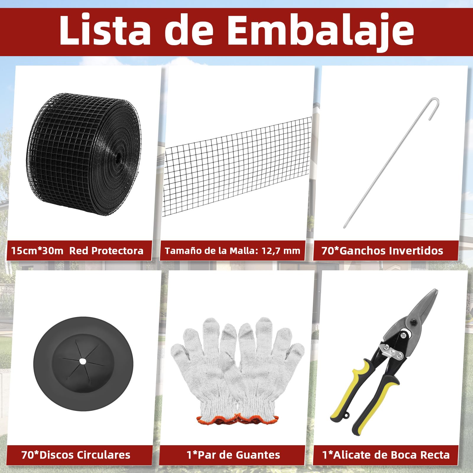 Rejilla de Protección para Paneles Solares Rollo 15cm x 30m, Kit Antipájaros 70 Bridas de Acero Inoxidable Revestimiento de PVC Antioxidante Malla Alambre de 12,7 mm
