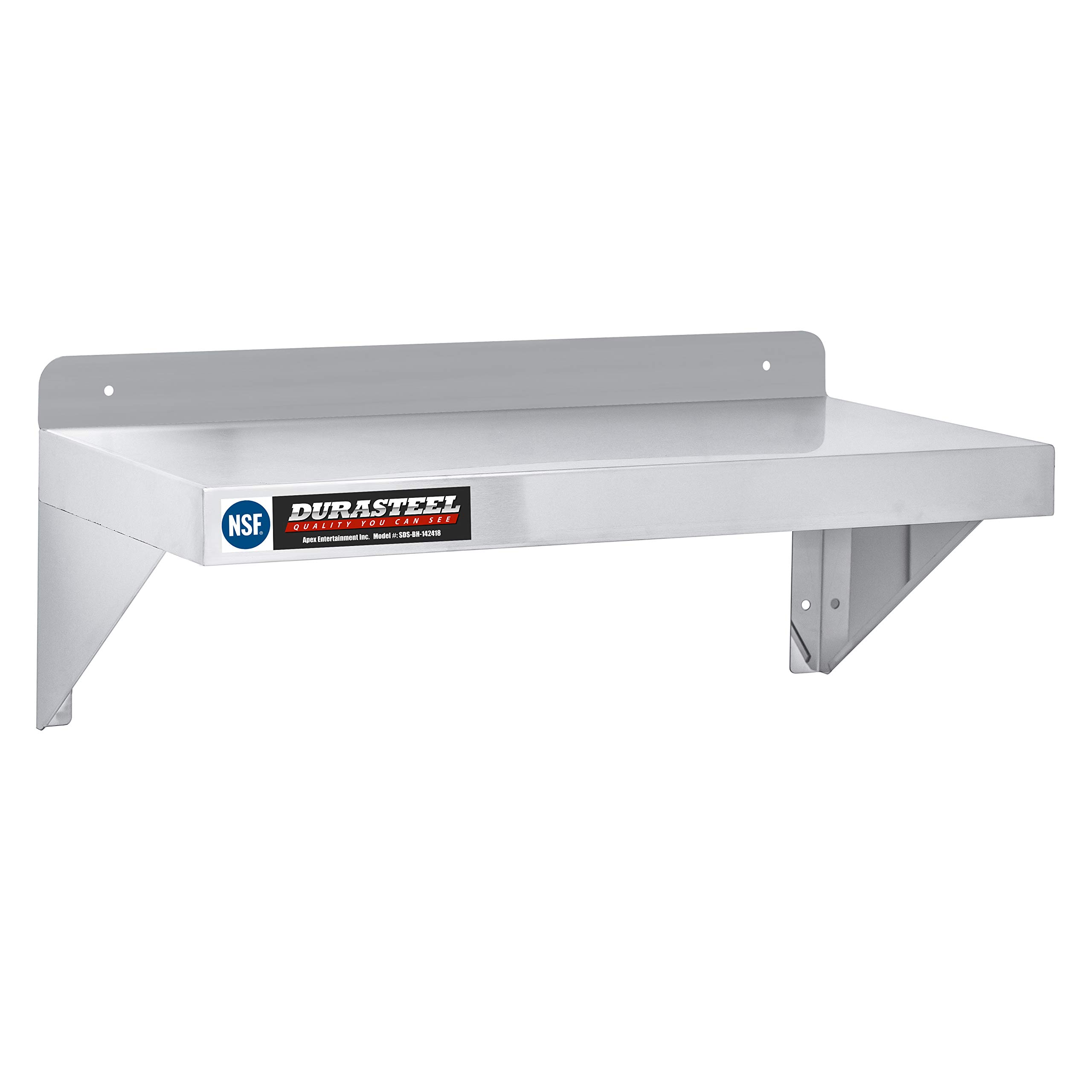 Apex DuraSteel Mensola da parete in acciaio INOX con certificazione NSF, 35,6 cm (profondità) x 61 cm (larghezza)