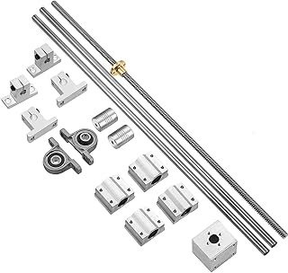 2PCS 8x150mm Linear Motion Rods & 8mm Lead Screw & 4PCS SK8 Rod Support & 4PCS SCS8UU & 2PCS KP08 Pillow Block & 2PCS Flexible Shaft Couplings for 3D Printer (Set of 16, 150mm)