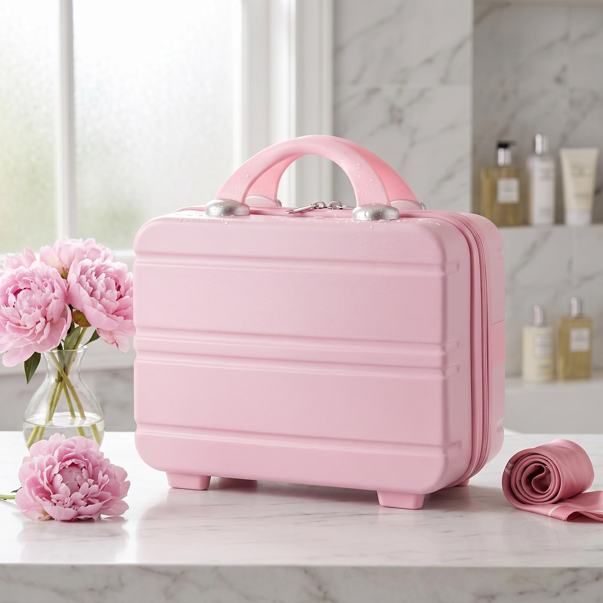 Mini Beauty Case da Viaggio da 14 Pollici - Organizer Cosmetico Leggero E Portatile, Bagaglio Multifunzionale per Weekend Fuori Porta E Oggetti Essenziali da Viaggio Black